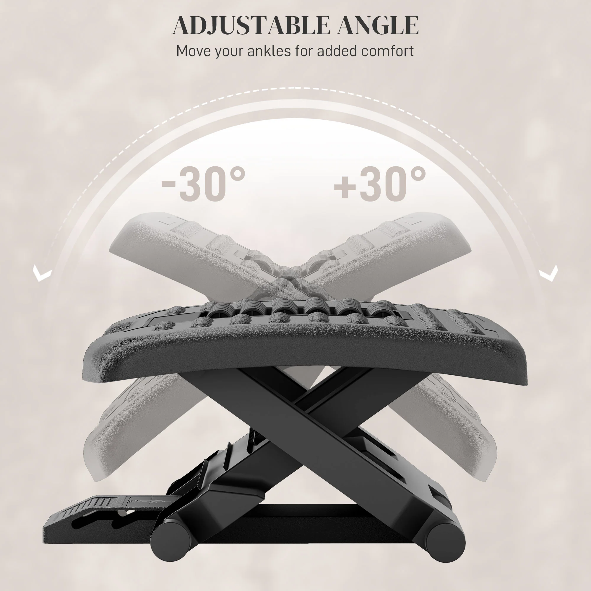 Foot Rest For Under Desk With Massage Function, Adjustable Angle And Height - Image 4
