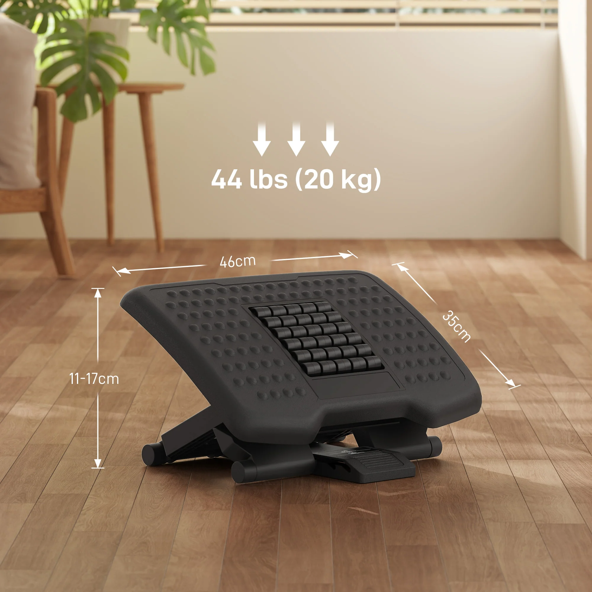 Foot Rest For Under Desk With Massage Function, Adjustable Angle And Height - Image 5