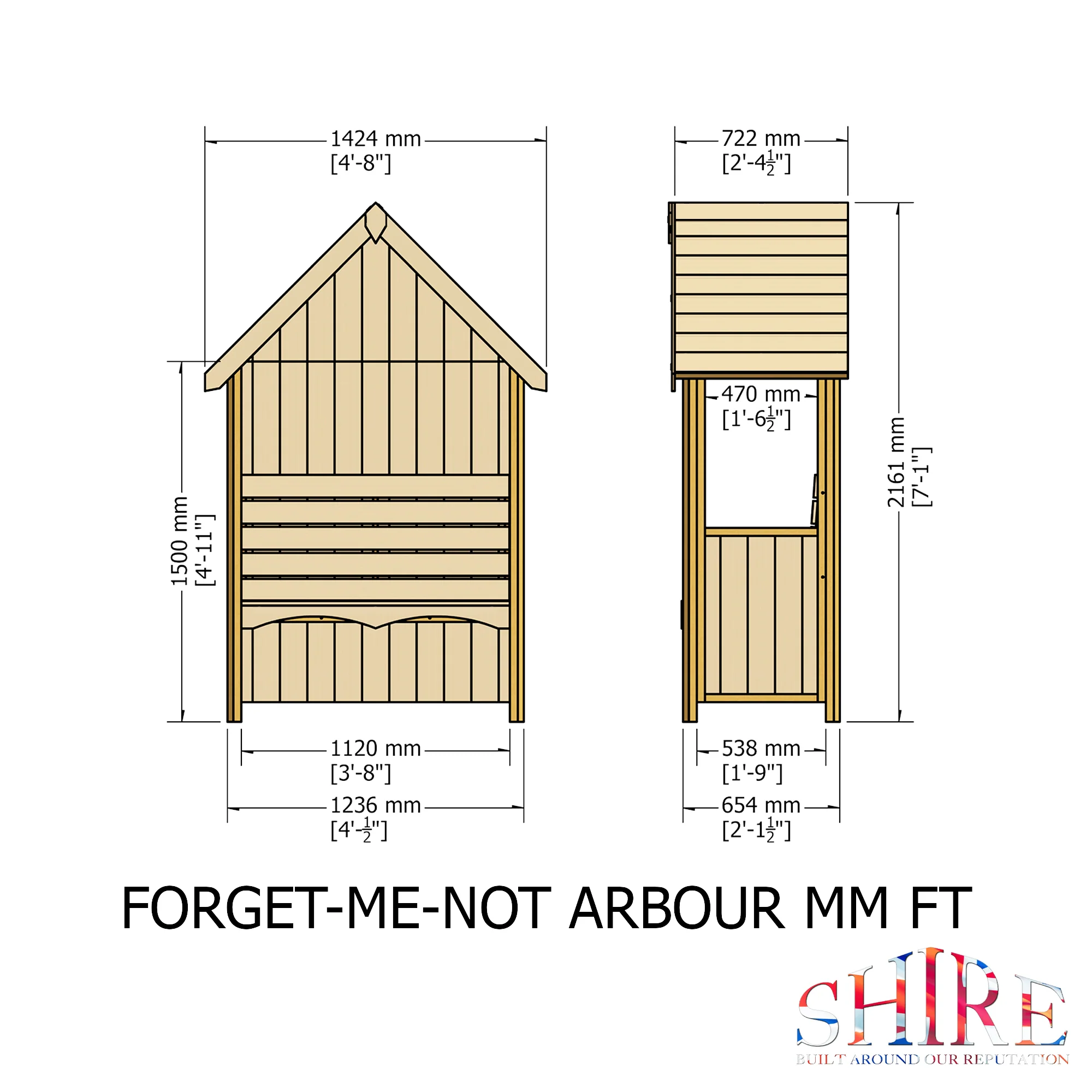 Forget Me Not Pressure Treated Arbour - Image 3