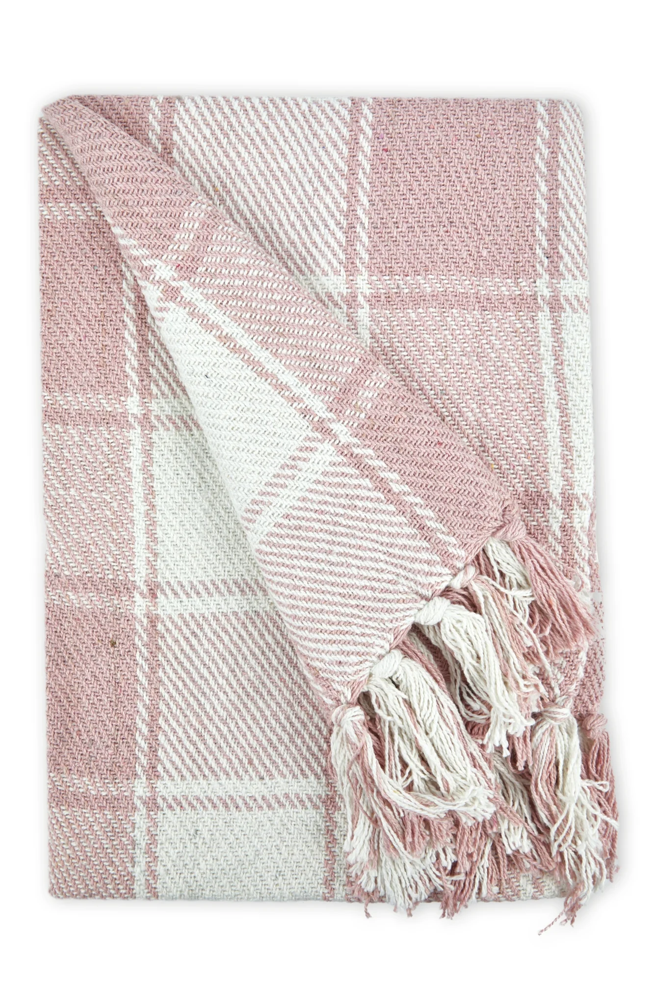 Frisco - Recycled Cotton Throw In Blush Pink (70 Inch X 100 Inch) - Image 5