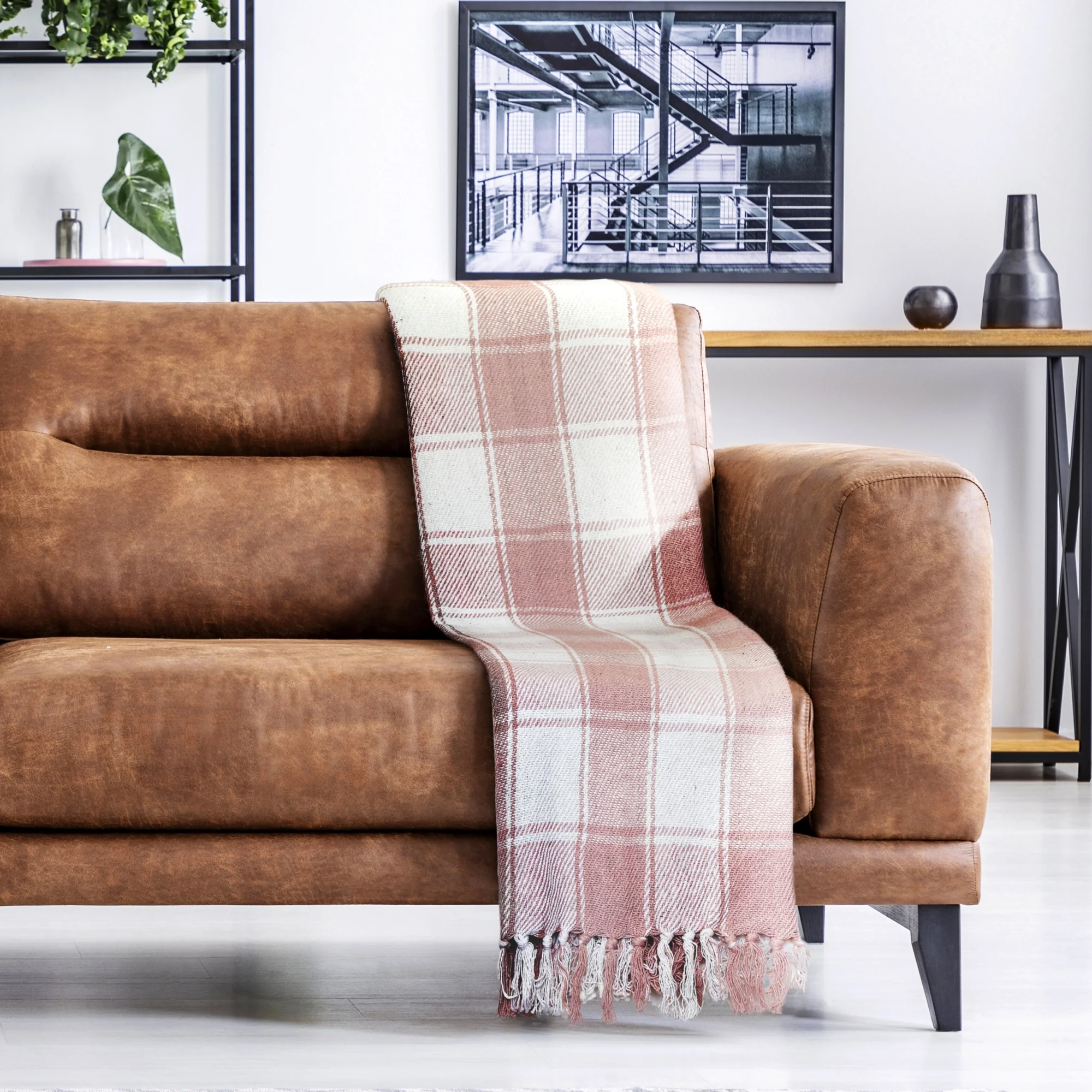 Frisco - Recycled Cotton Throw In Blush Pink (50 Inch X 60 Inch) - Image 4