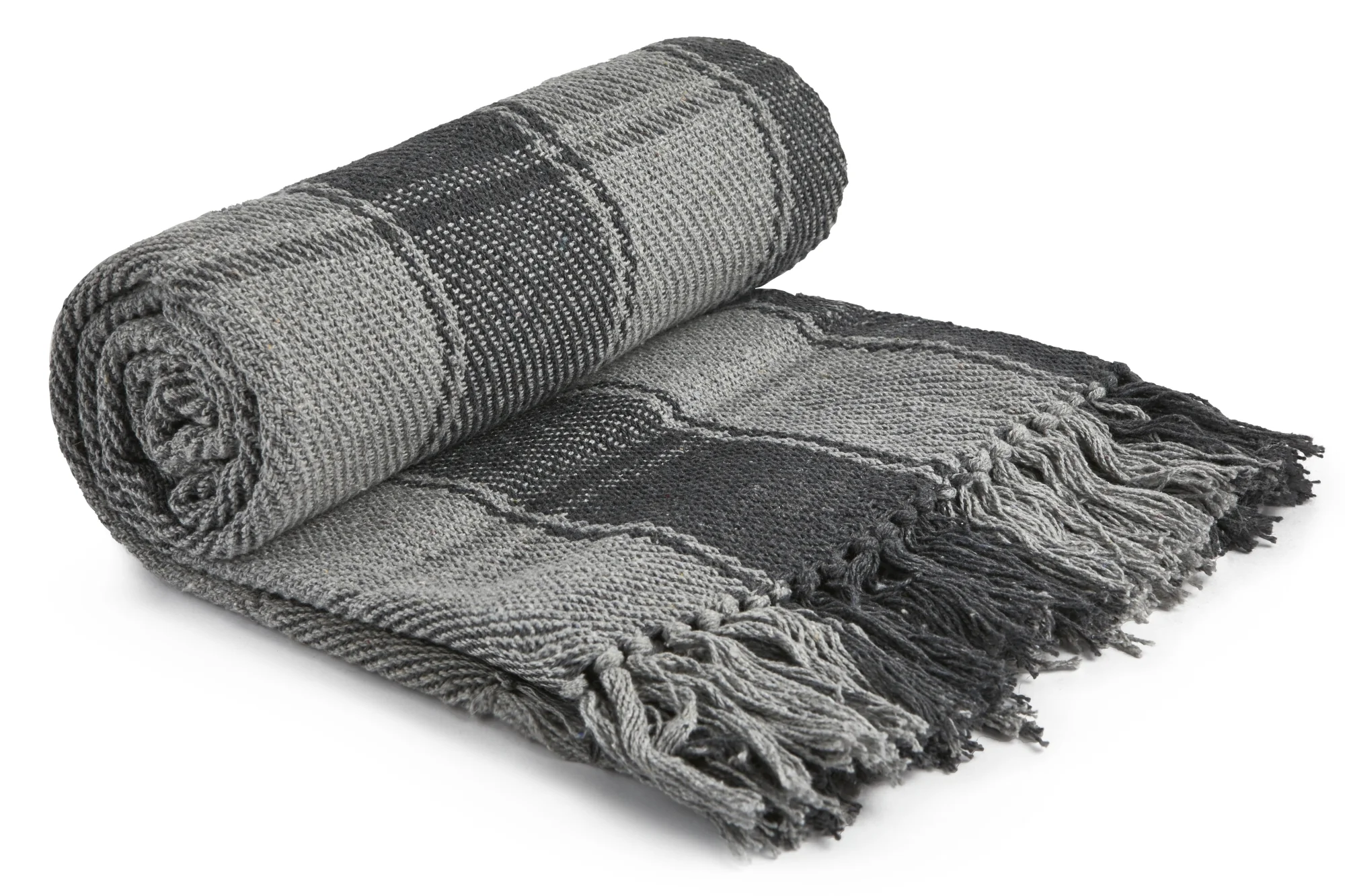 Frisco - Recycled Cotton Throw in Charcoal (90" x 100")