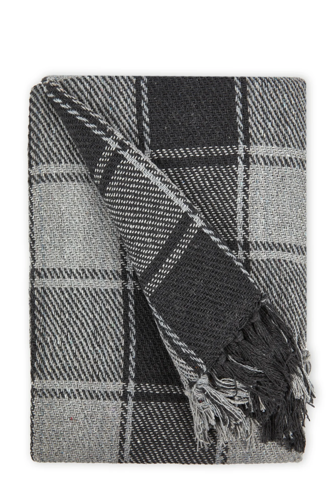 Frisco - Recycled Cotton Throw in Charcoal (90" x 100") - Image 5