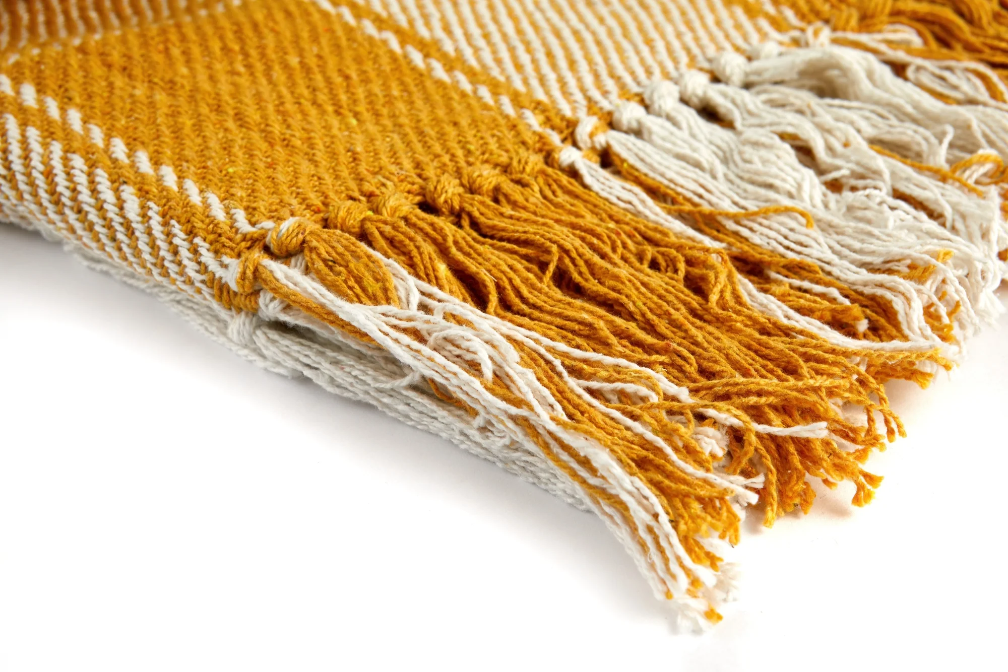 Frisco - Recycled Cotton Throw in Ochre (90" x 100") - Image 2