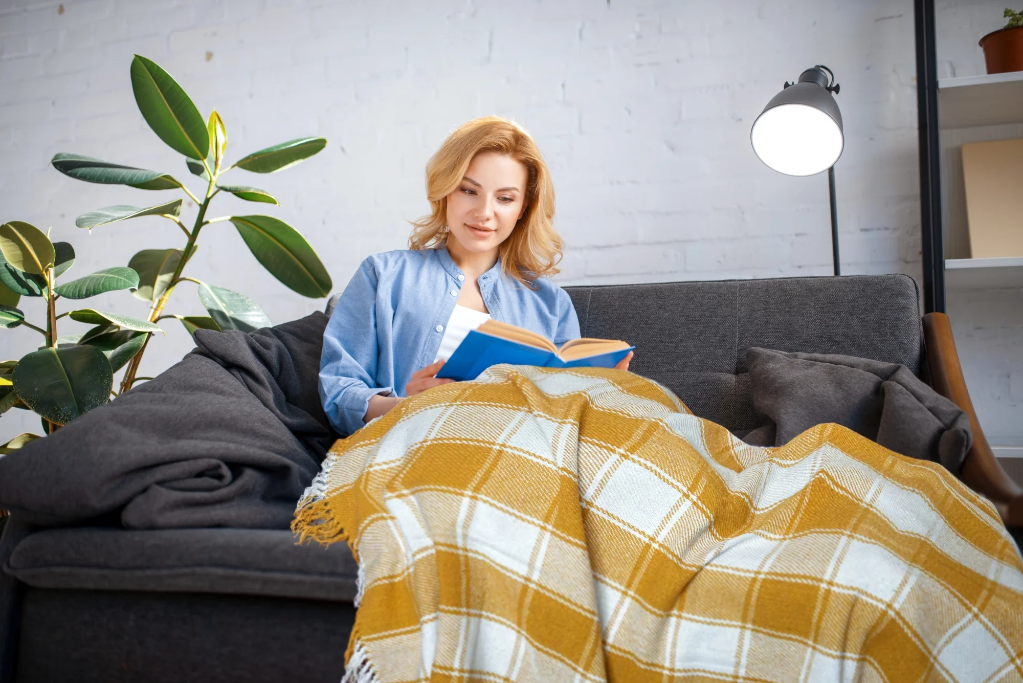 Frisco - Recycled Cotton Throw in Ochre (90" x 100") - Image 3