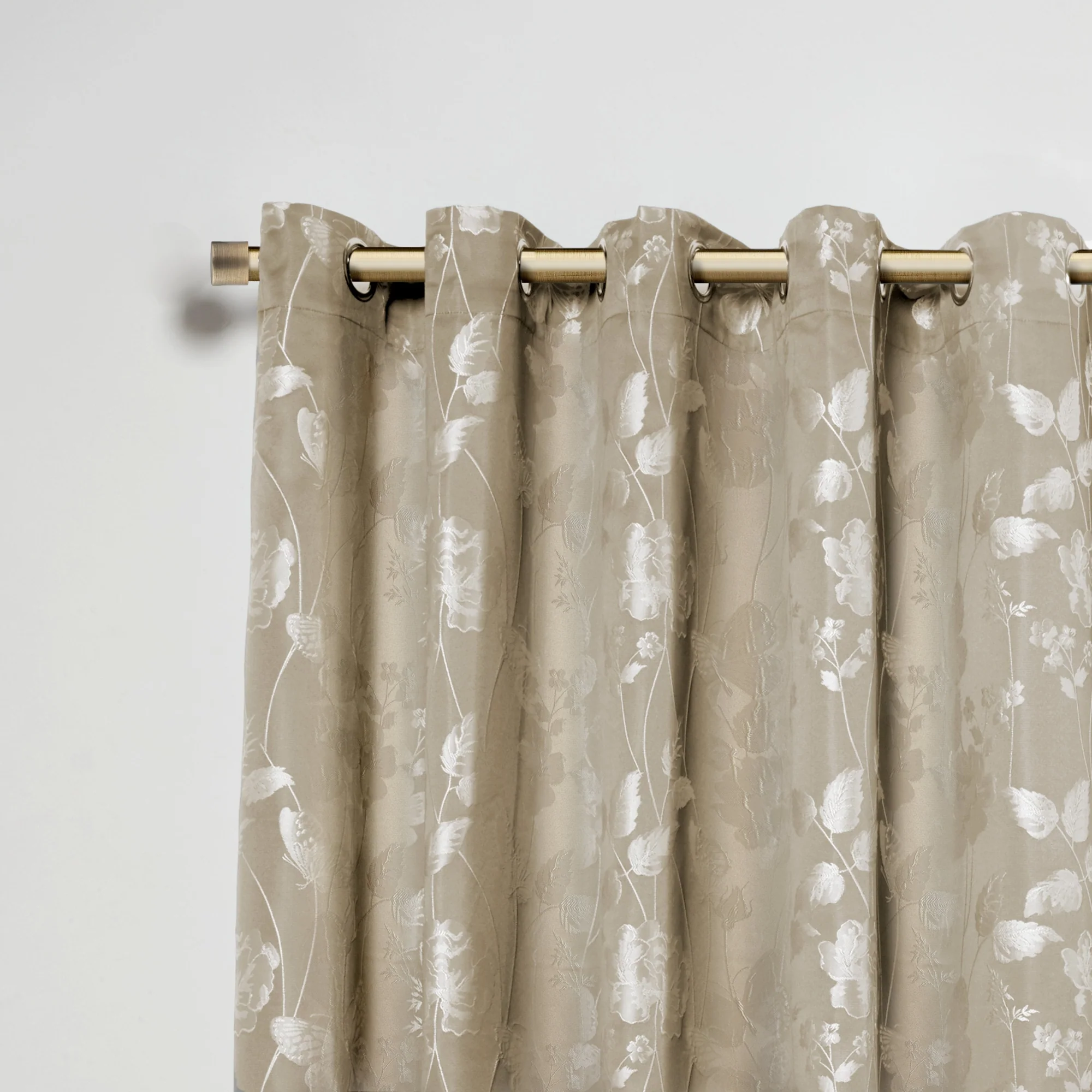 Full Stop - Extendable Curtain Pole with pair of end finials in Antique Brass