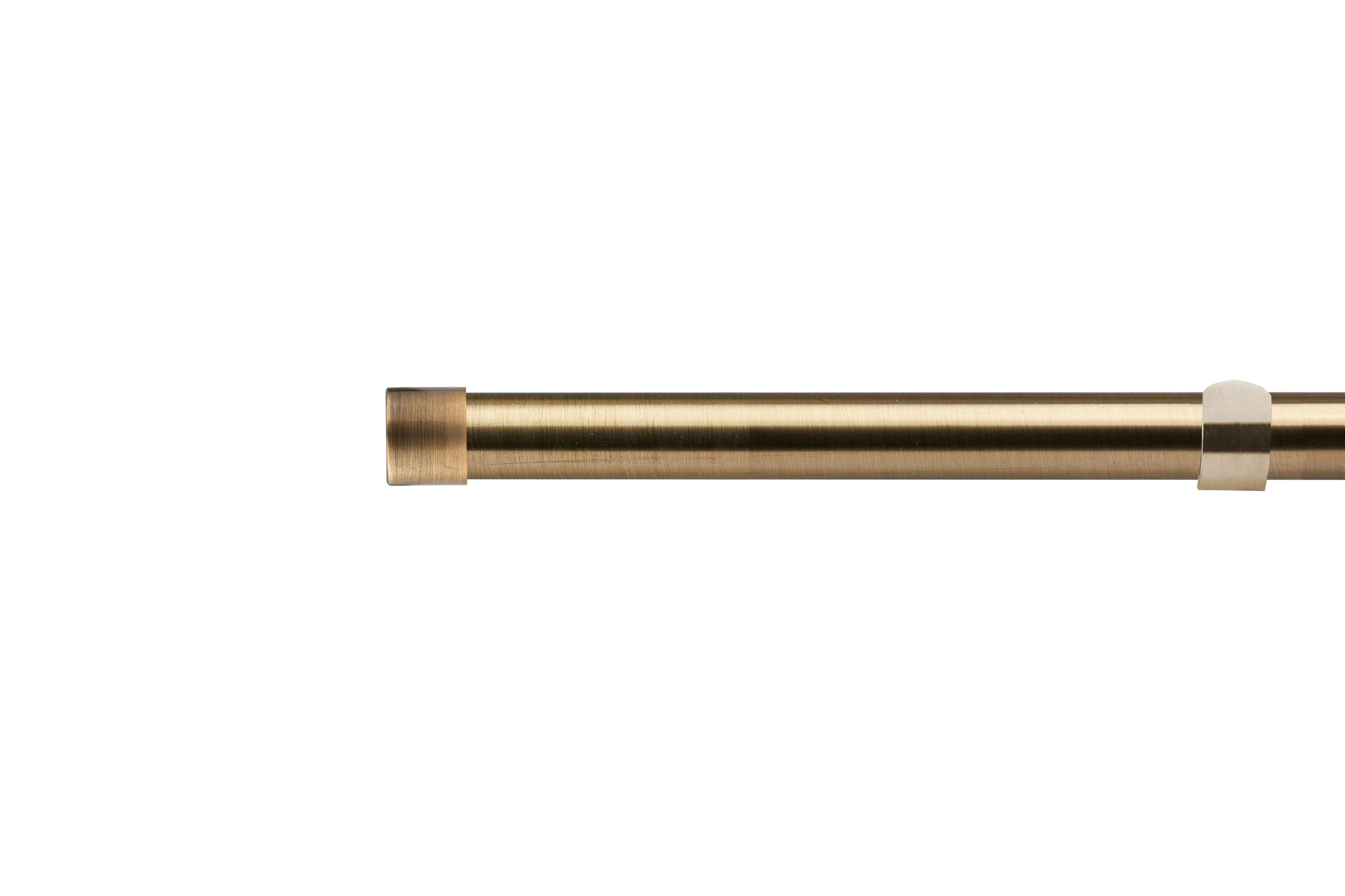 Full Stop - Extendable Curtain Pole with pair of end finials in Antique Brass - Image 2