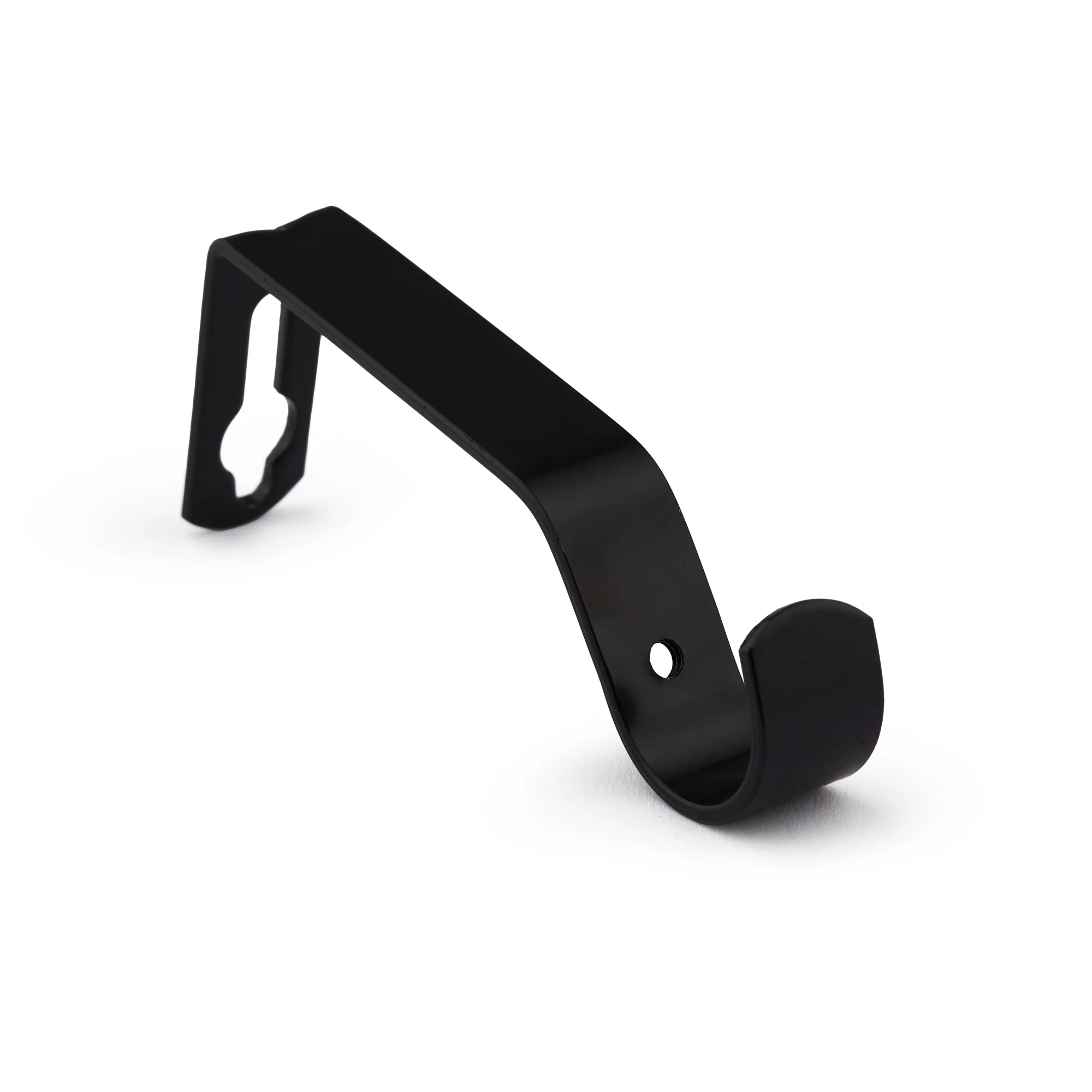 Full Stop - Extendable Curtain Pole with rings and pair of end finials in Matt Black - Image 4
