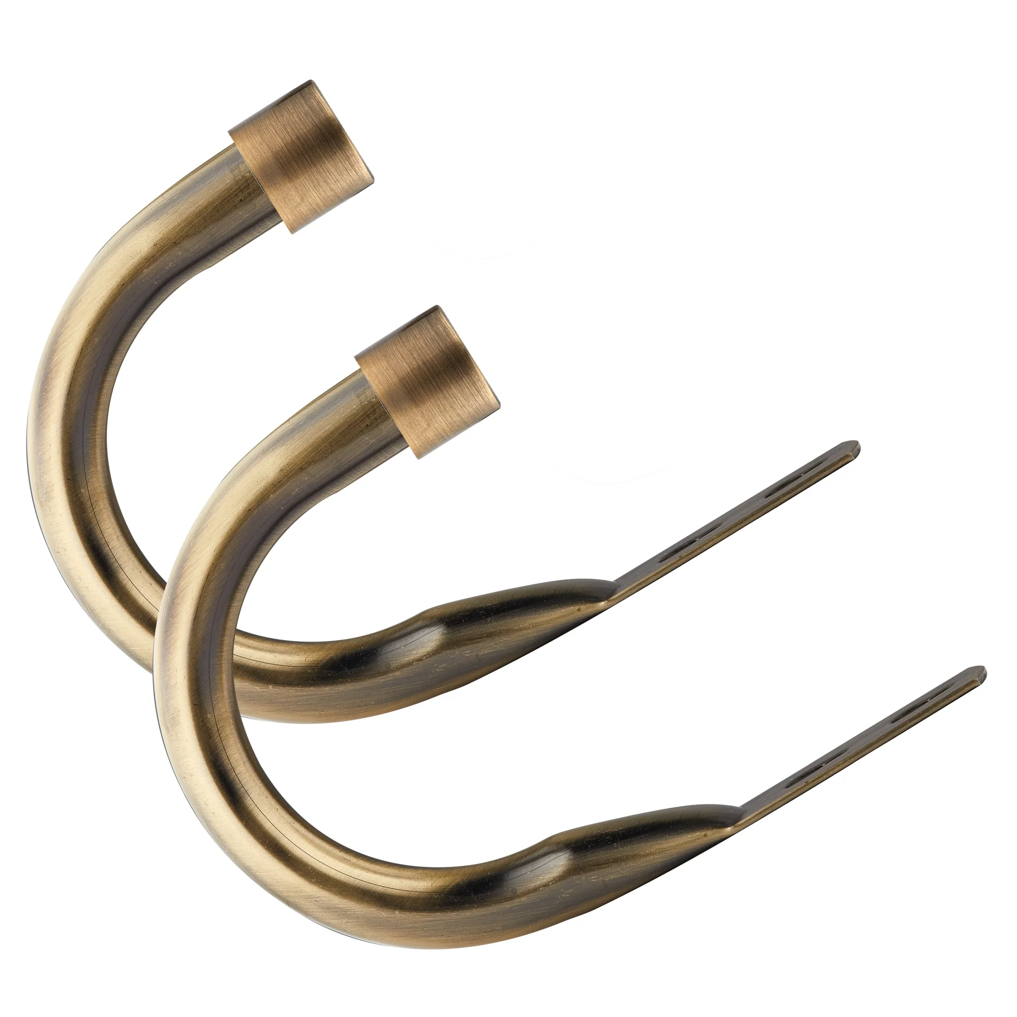 Full Stop - Pair of Holdaback Tiebacks with End Finials in Antique Brass - Image 2