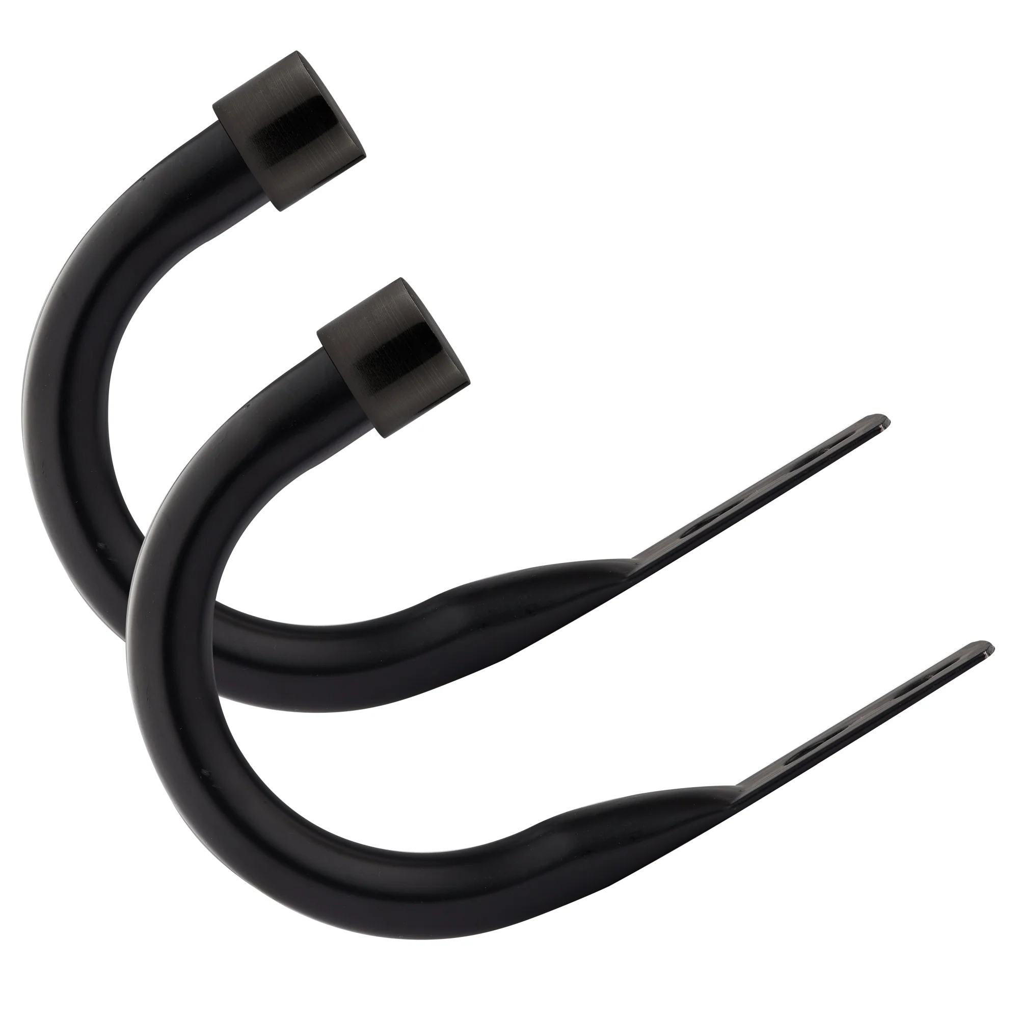 Full Stop - Pair of Holdaback Tiebacks with End Finials in Matt Black - Image 3