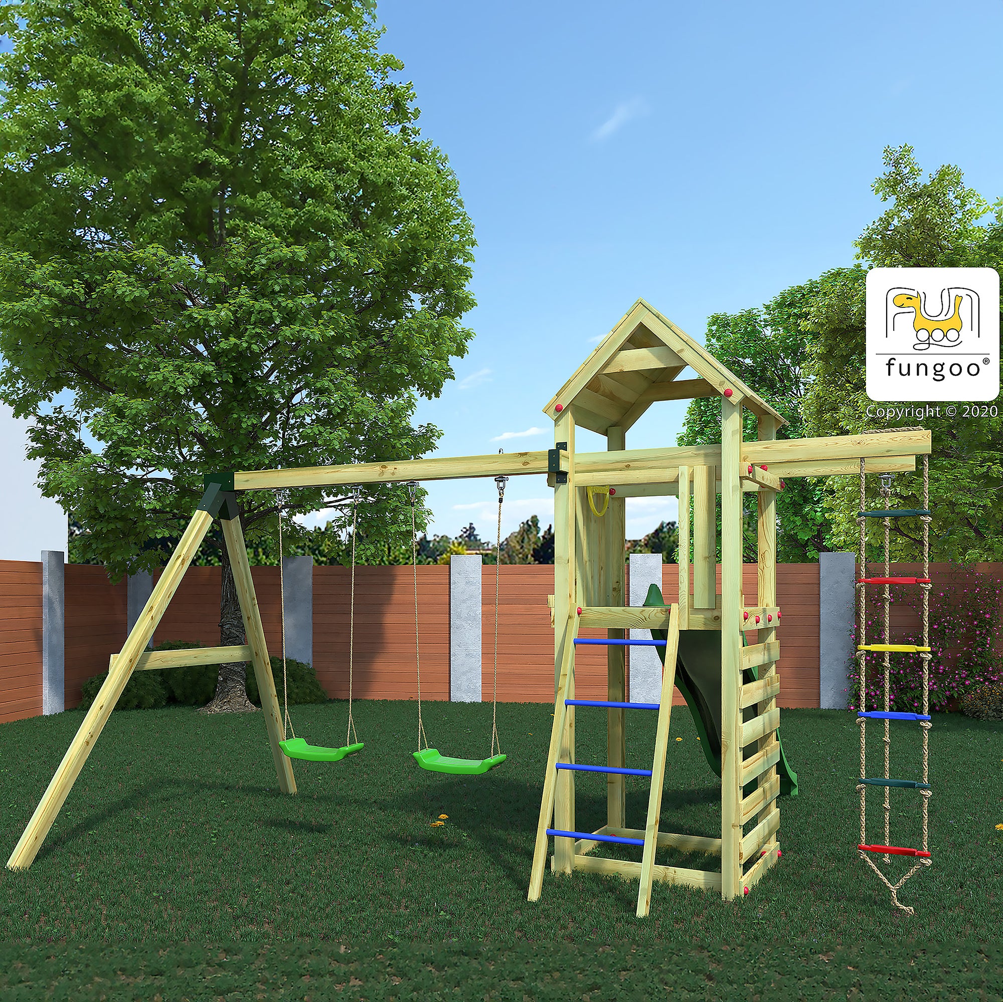 Gaia Playfort - Climbing Frame With Swings And Slide - Image 5