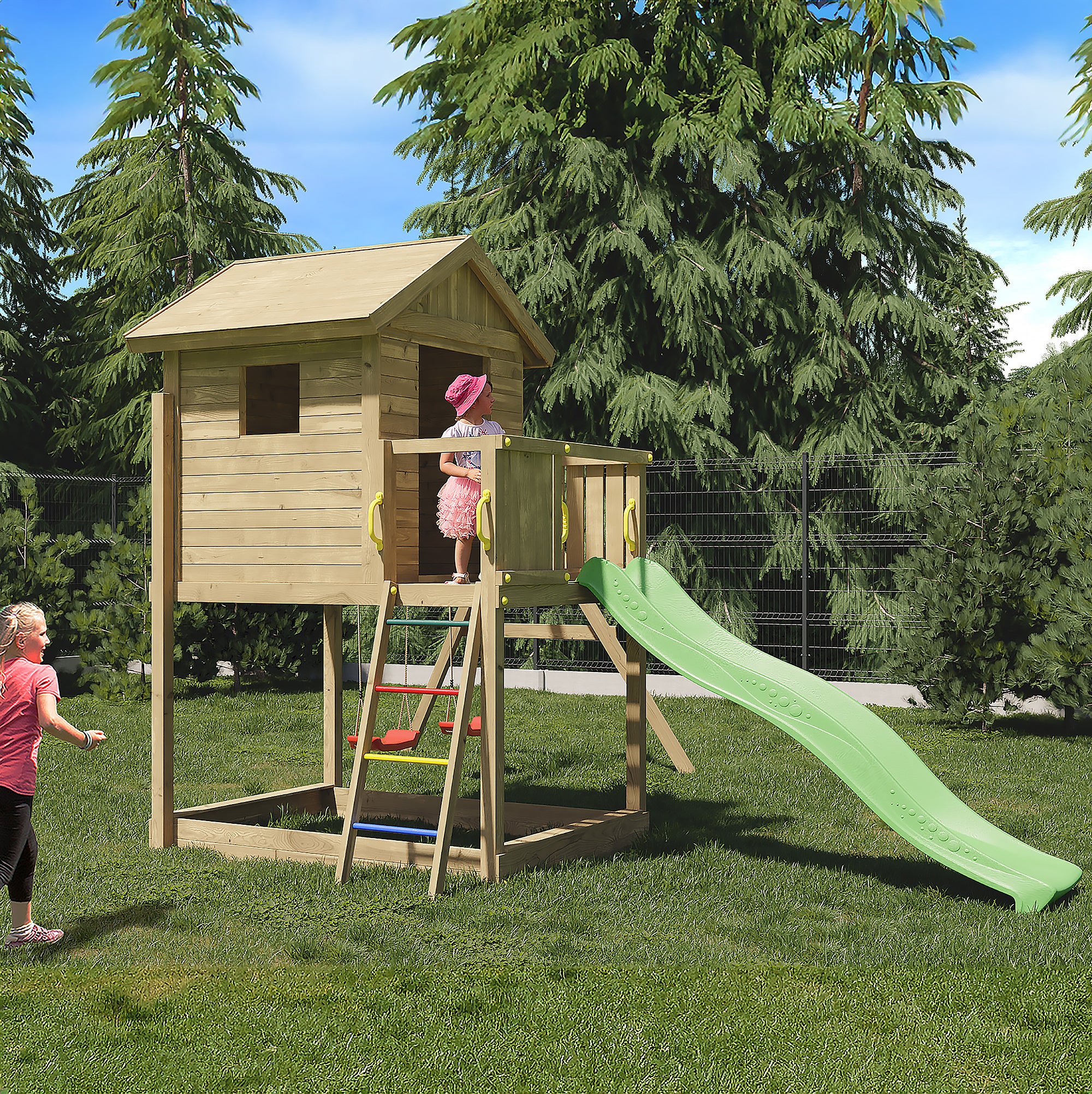 Galaxy Playfort - Climbing Frame With Swings And Slide - Image 3