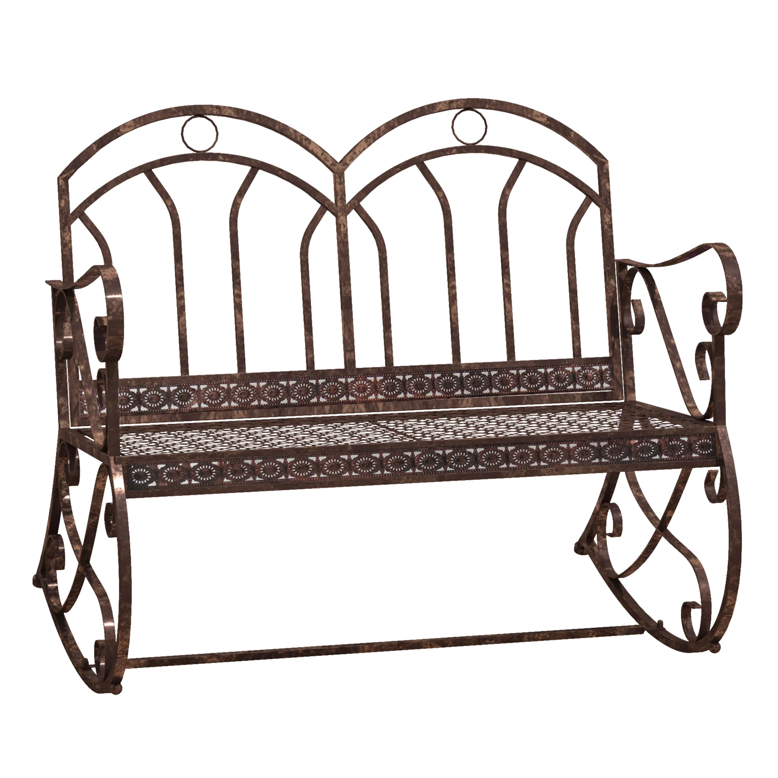 Bronze Garden Rocking Bench