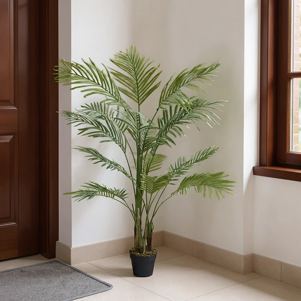 Garden Sanctuary 130cm Artificial Bamboo Palm Tree Plant in Pot Indoor Living Room Plant Decor