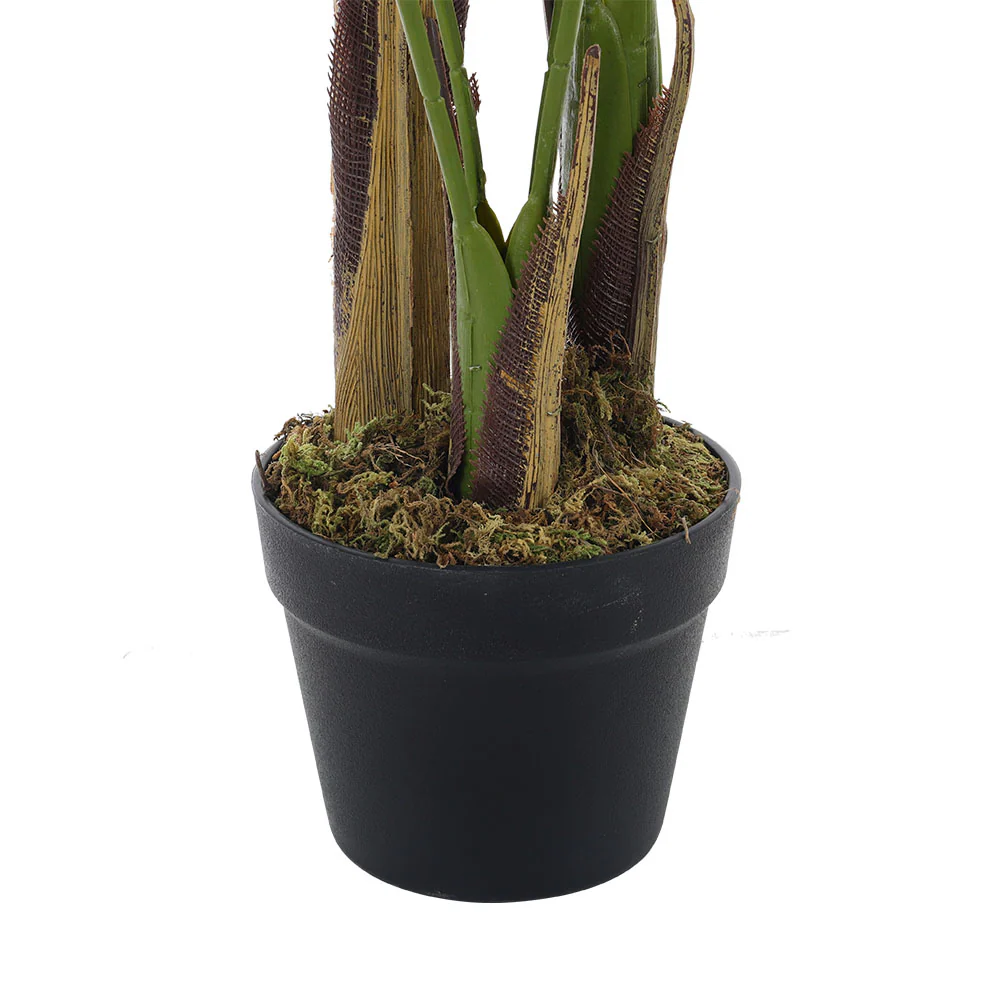 Garden Sanctuary 130cm Artificial Bamboo Palm Tree Plant in Pot Indoor Living Room Plant Decor - Image 3