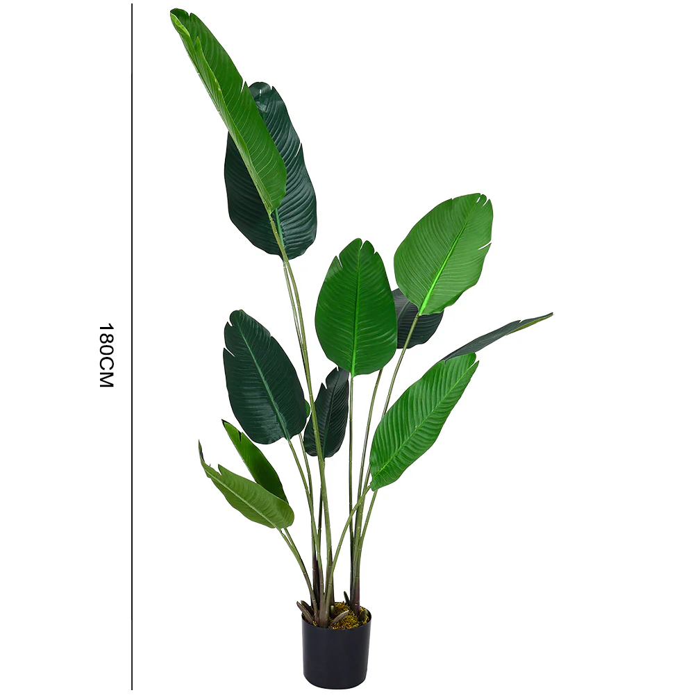 Garden Sanctuary 180 cm Tall Artificial Banana Leaf Tree Faux Large Plants in Pot - Image 7