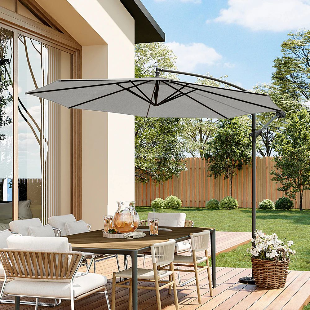 Garden Sanctuary 3M Large Banana Cantilever Patio Parasol ONLY for Outdoor Sunshade and Rain - Image 2
