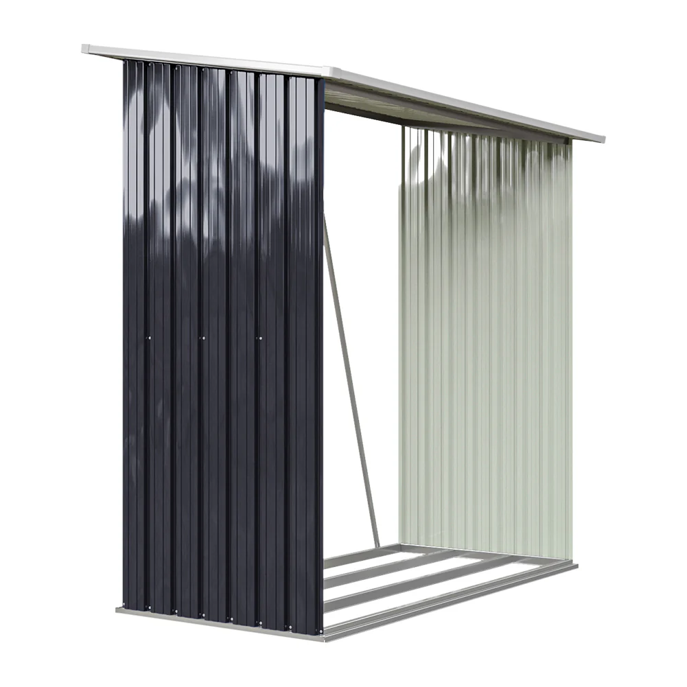 Garden Sanctuary Garden Outdoor Metal Firewood Log Storage Shed - Image 6