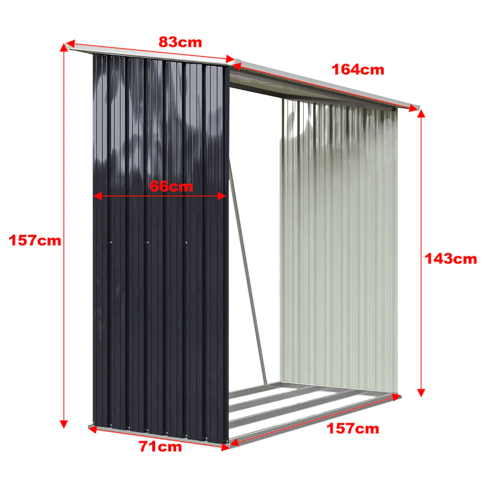 Garden Sanctuary Garden Outdoor Metal Firewood Log Storage Shed - Image 8