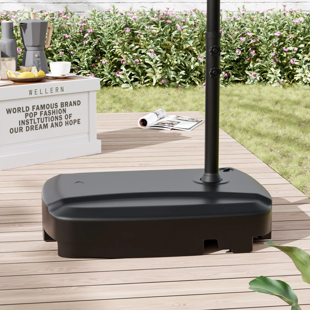Garden Sanctuary HDPE Water and Sand Filled Freestanding Parasol Base with Wheels