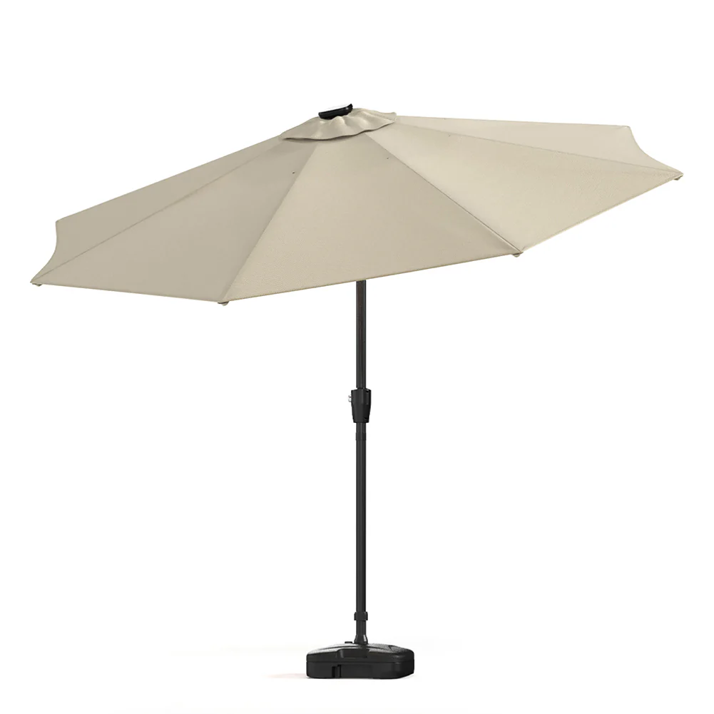 Garden Sanctuary Large Solar Powered LED Patio Umbrella/Parasol For Outdoor Garden Patio With Base - Image 12