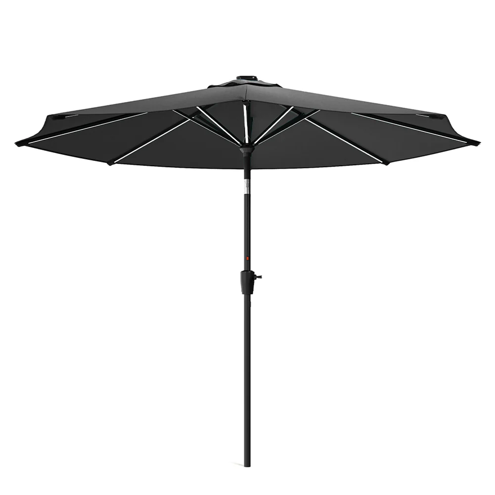 Garden Sanctuary Large Solar Powered LED Patio Umbrella For Outdoor Garden Patio Without Base - Image 5