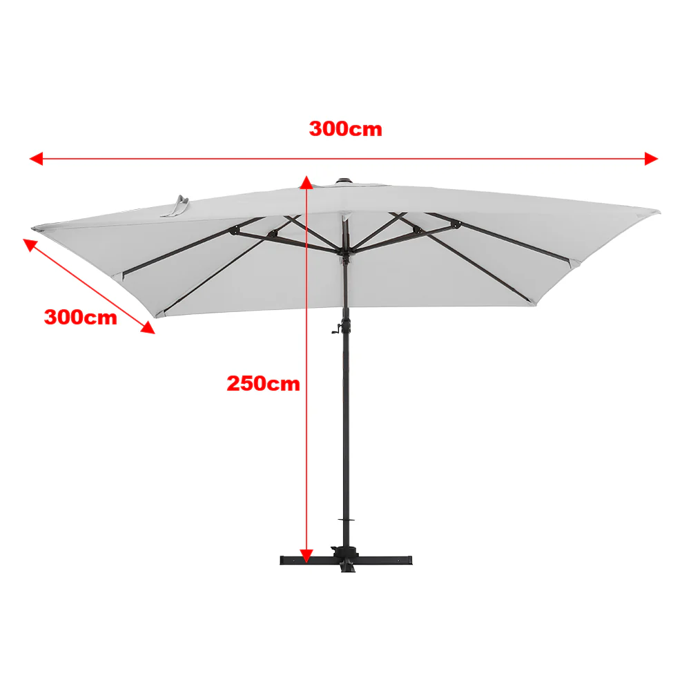 Garden Sanctuary Large Square Canopy Rotating Outdoor Cantilever Parasol - Image 7