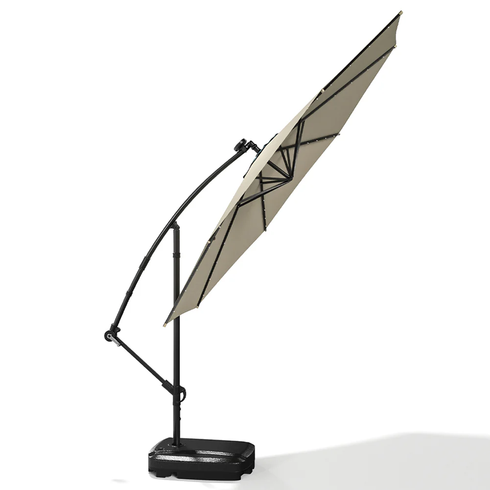 Garden Sanctuary Outdoor 32 LED Lighted Patio Umbrella With Crank Lift System - Image 13