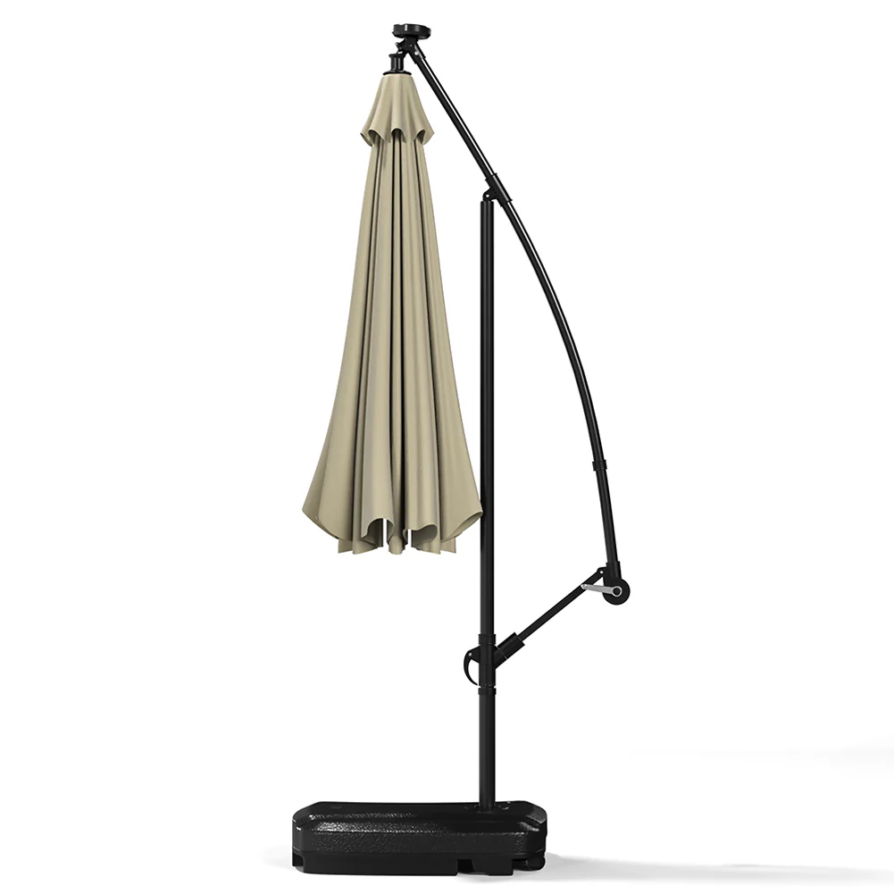Garden Sanctuary Outdoor 32 LED Lighted Patio Umbrella With Crank Lift System - Image 15