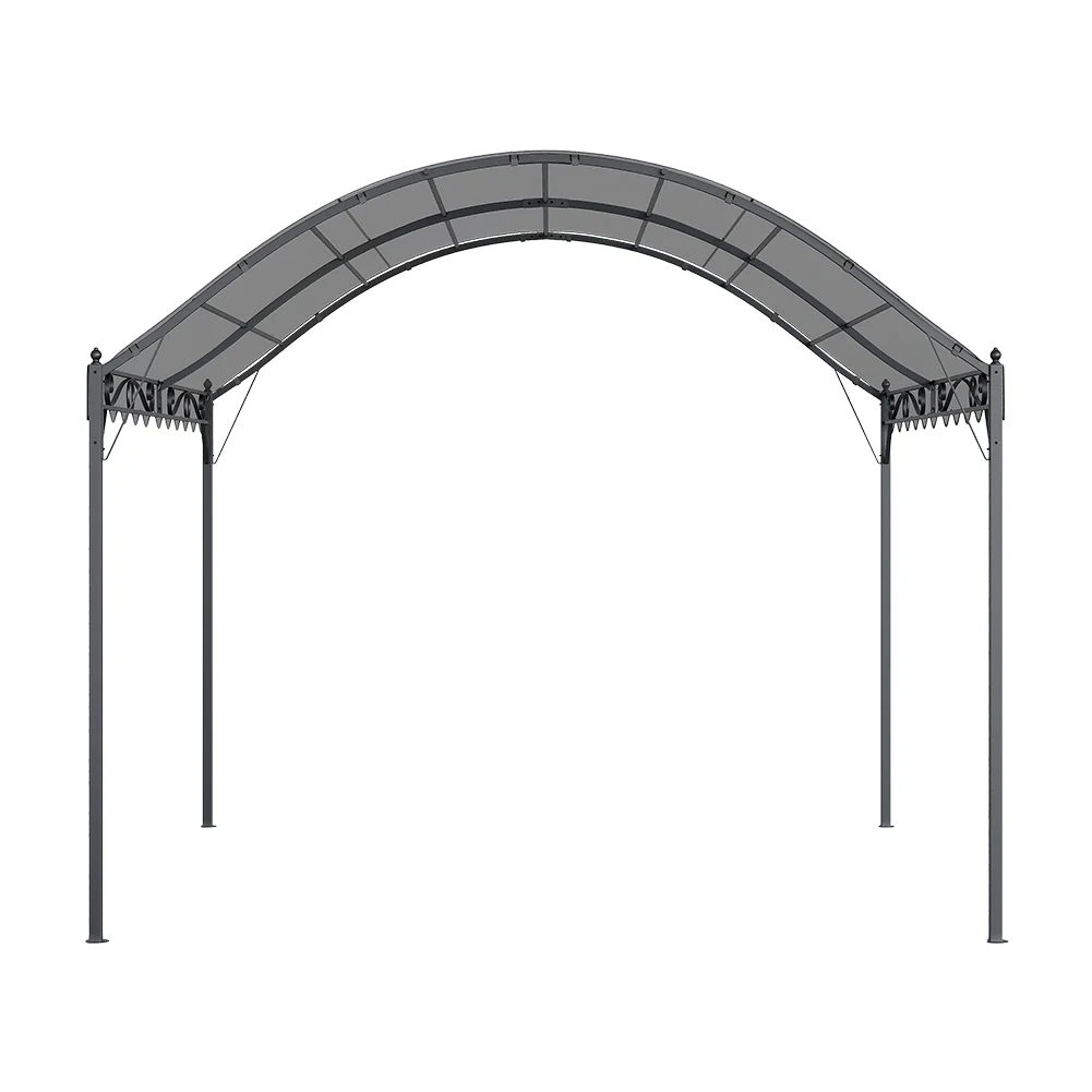 Garden Sanctuary Outdoor Metal Arched Pergola with Shade - Image 6