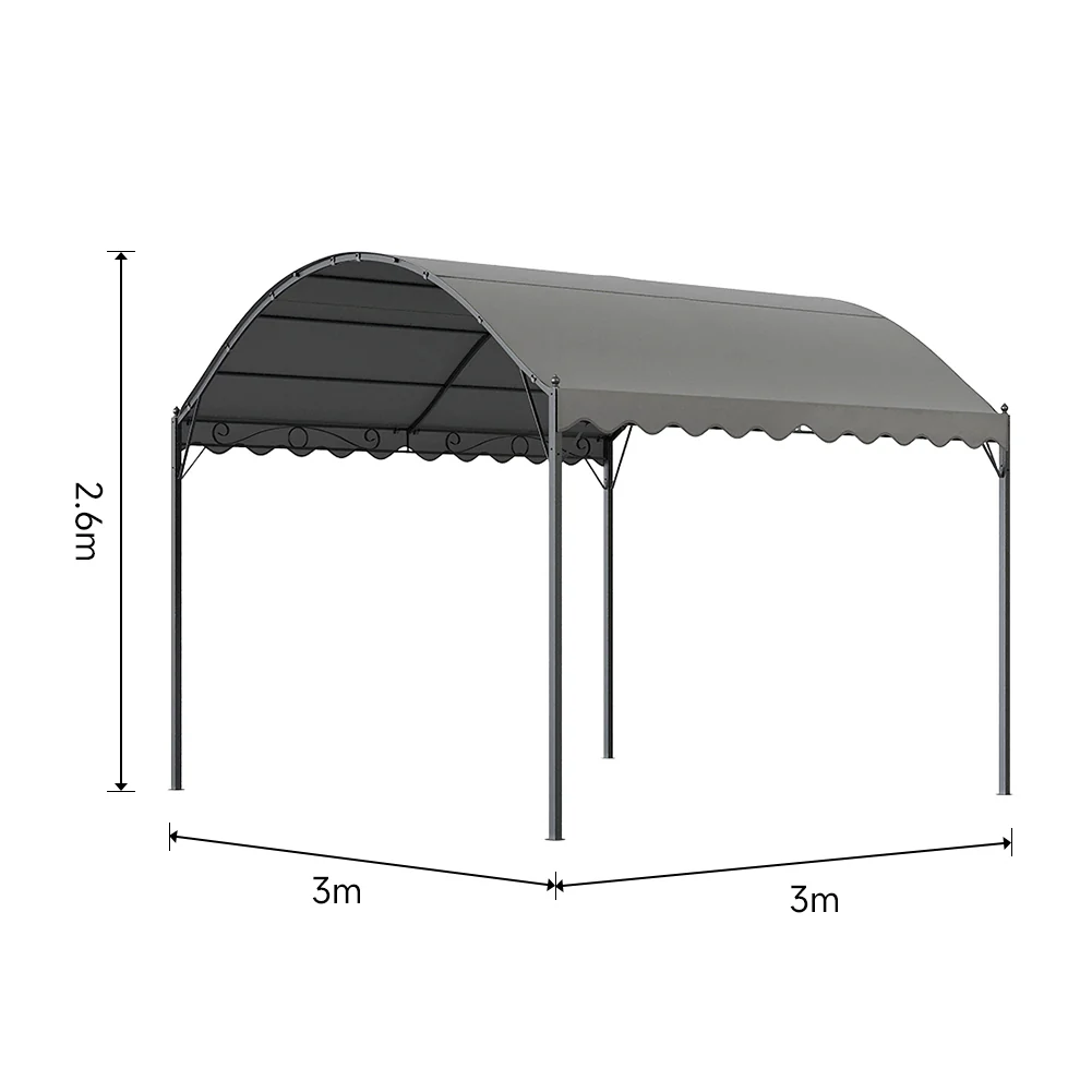 Garden Sanctuary Outdoor Metal Arched Pergola with Shade - Image 9