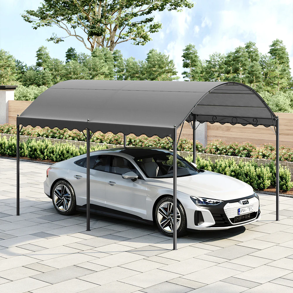Garden Sanctuary Outdoor Metal Arched Pergola with Shade - Image 2