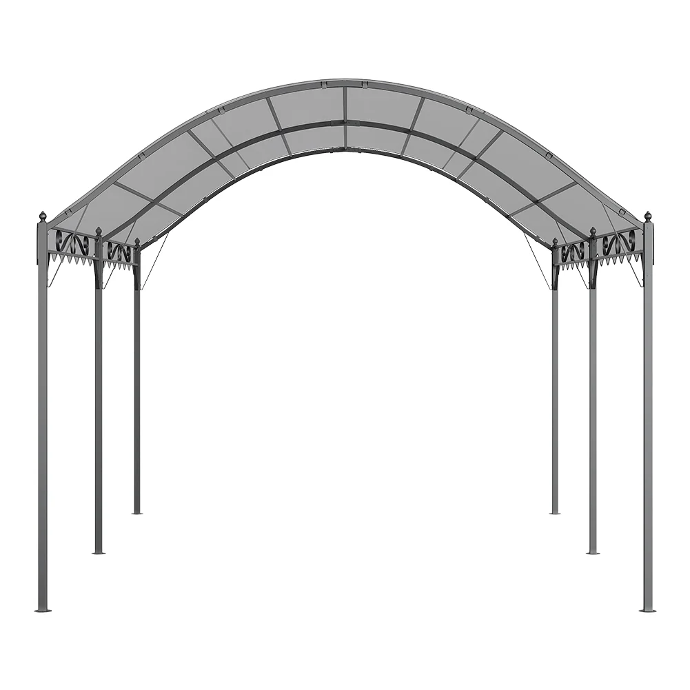 Garden Sanctuary Outdoor Metal Arched Pergola with Shade - Image 6