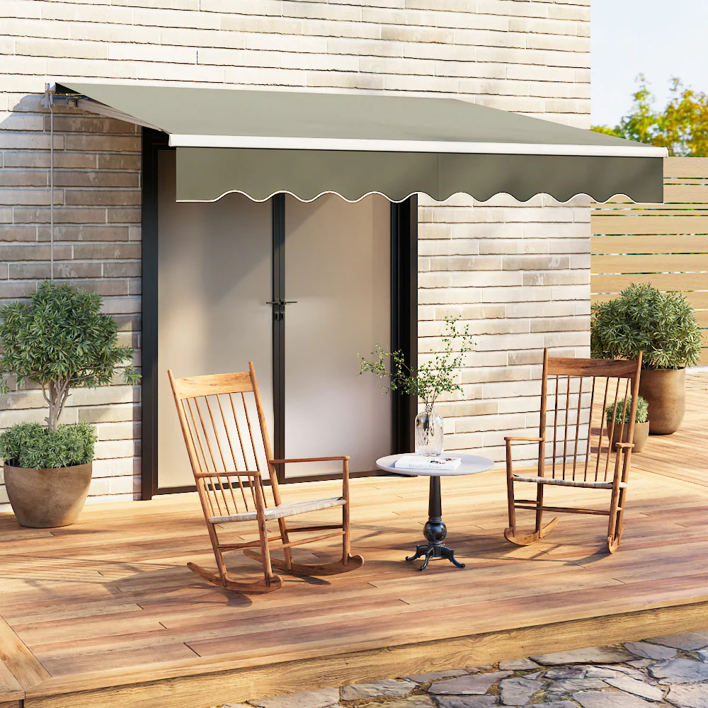 Garden Sanctuary Outdoor Retractable Patio Awning For Window And Door Grey - Image 2