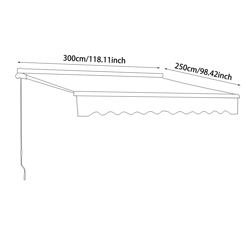 Garden Sanctuary Outdoor Retractable Patio Awning For Window And Door Grey - Image 3