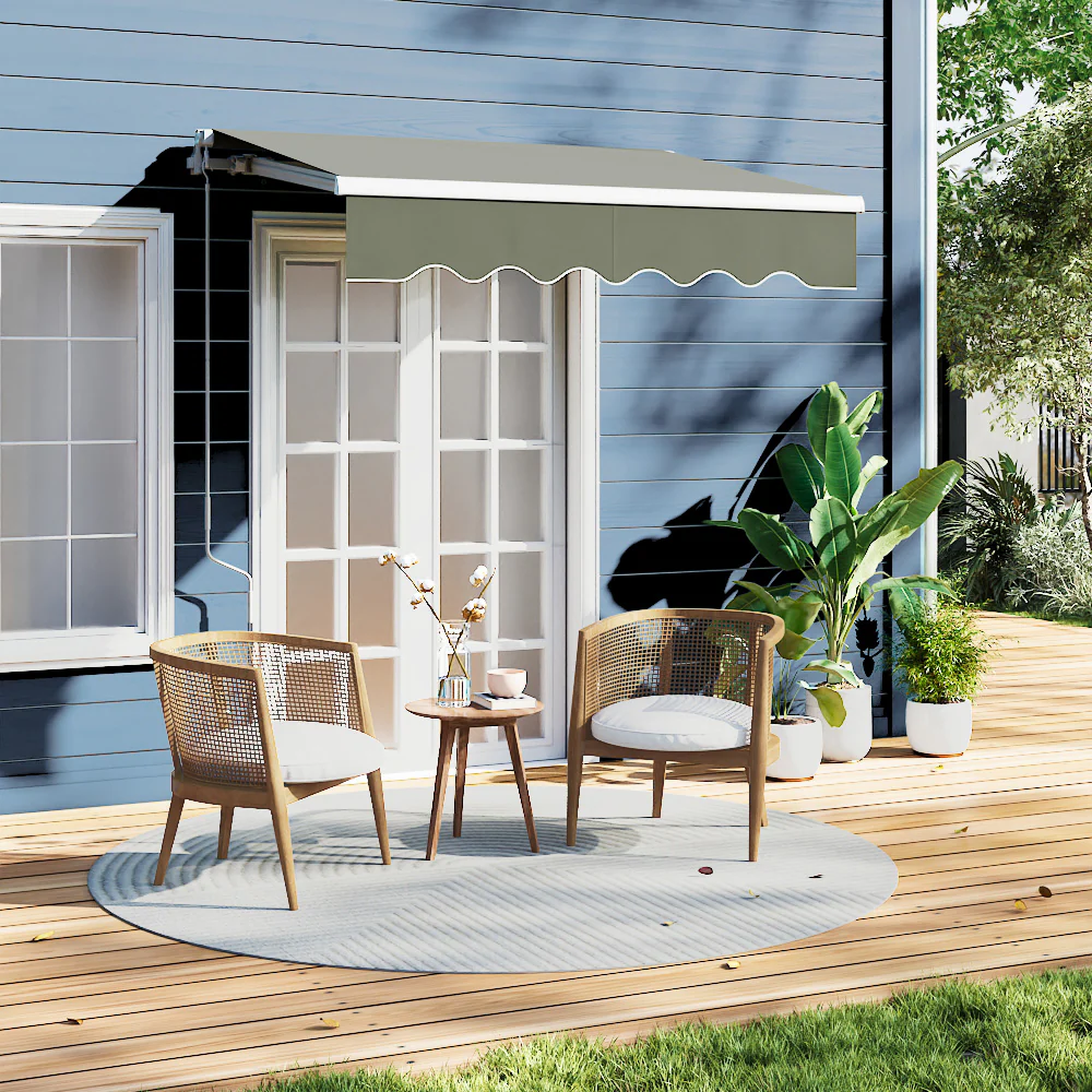 Garden Sanctuary Outdoor Retractable Patio Awning For Window And Door Grey - Image 2