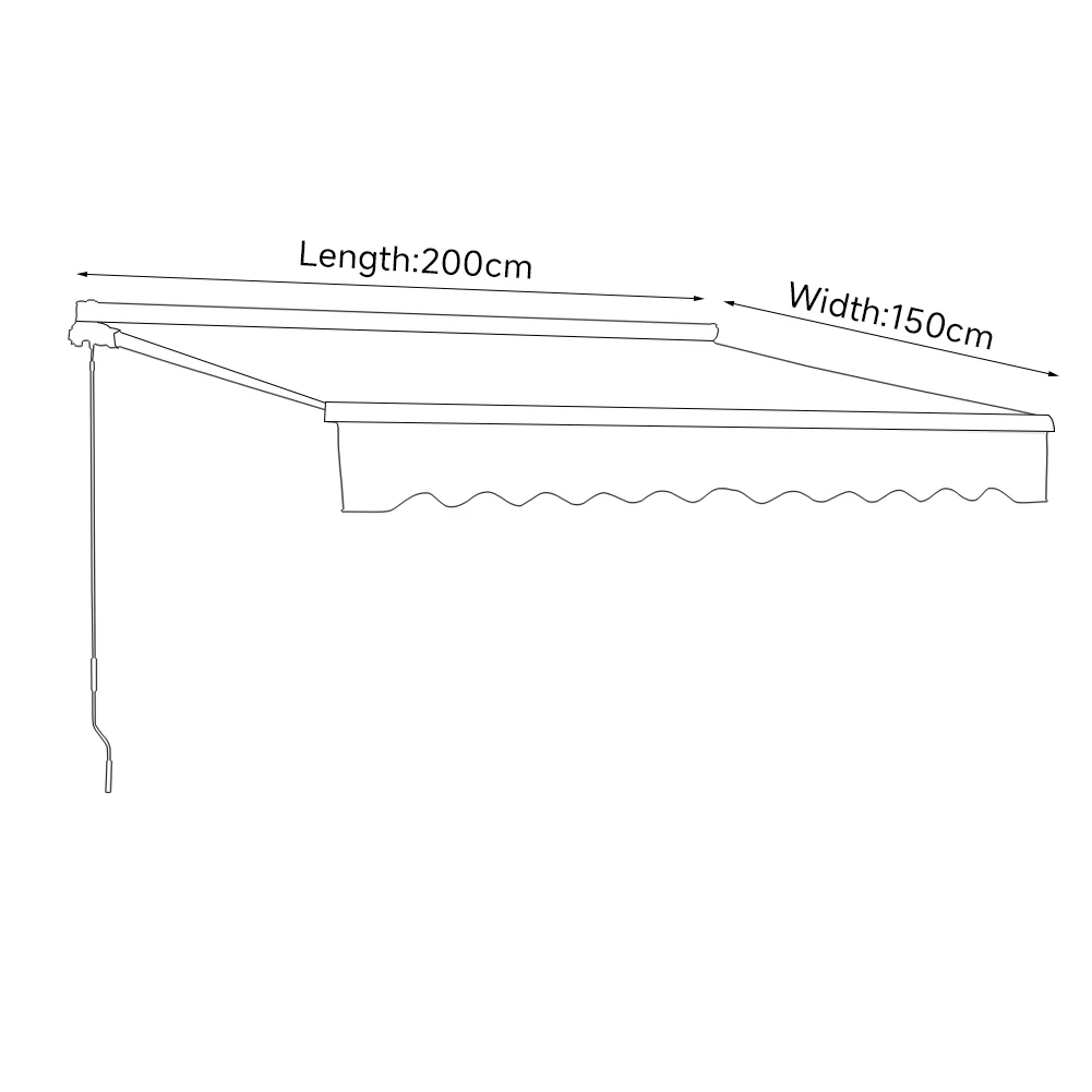 Garden Sanctuary Outdoor Retractable Patio Awning For Window And Door Grey - Image 7