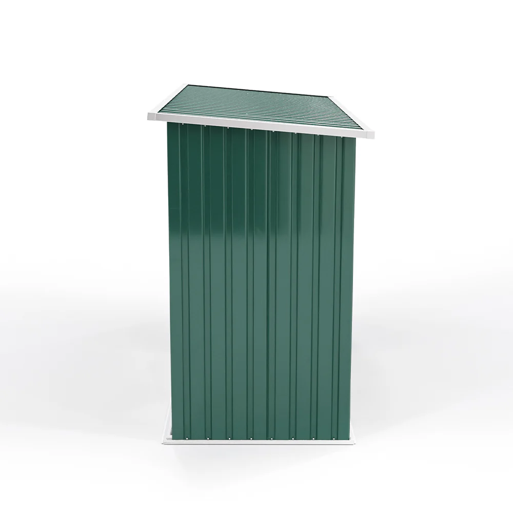 Garden Sanctuary Steel Outdoor Garden Storage Shed with Log Stacking Rack - Image 3