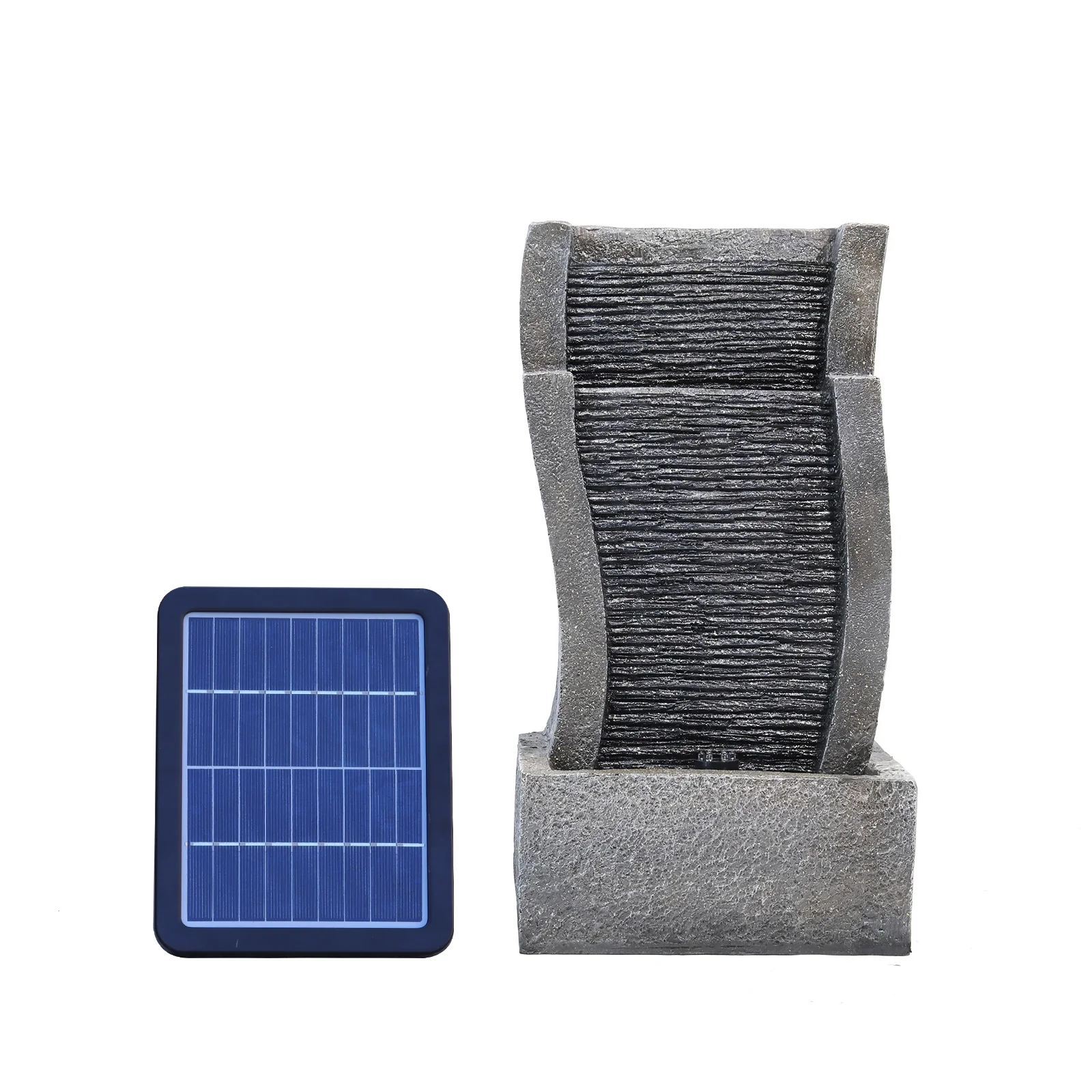 Garden Sanctuary Water Feature Decor Fountain Rockery Solar Powered Garden Outdoor - Image 7