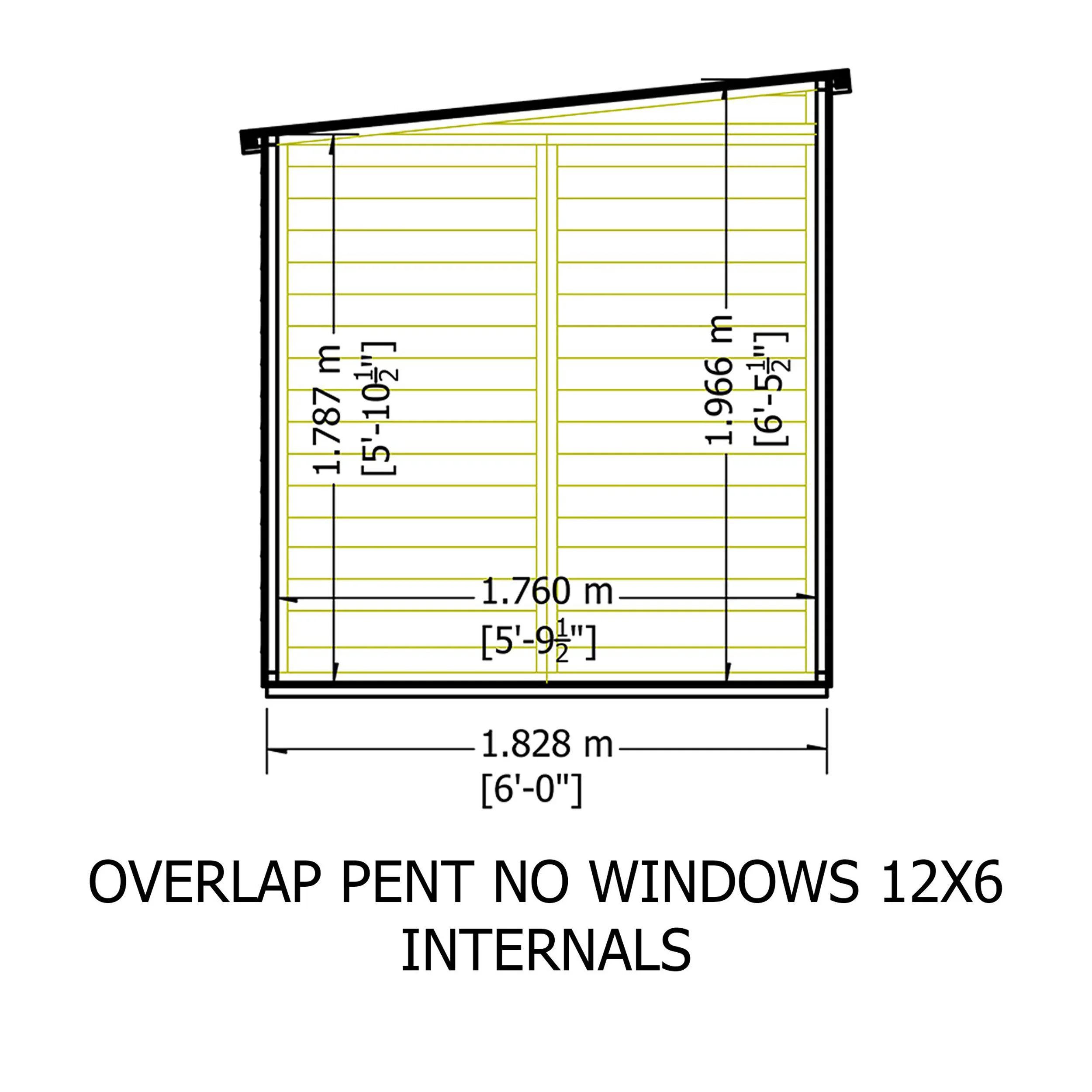 Garden Value 12 X 6 Overlap Pent Shed - Image 11