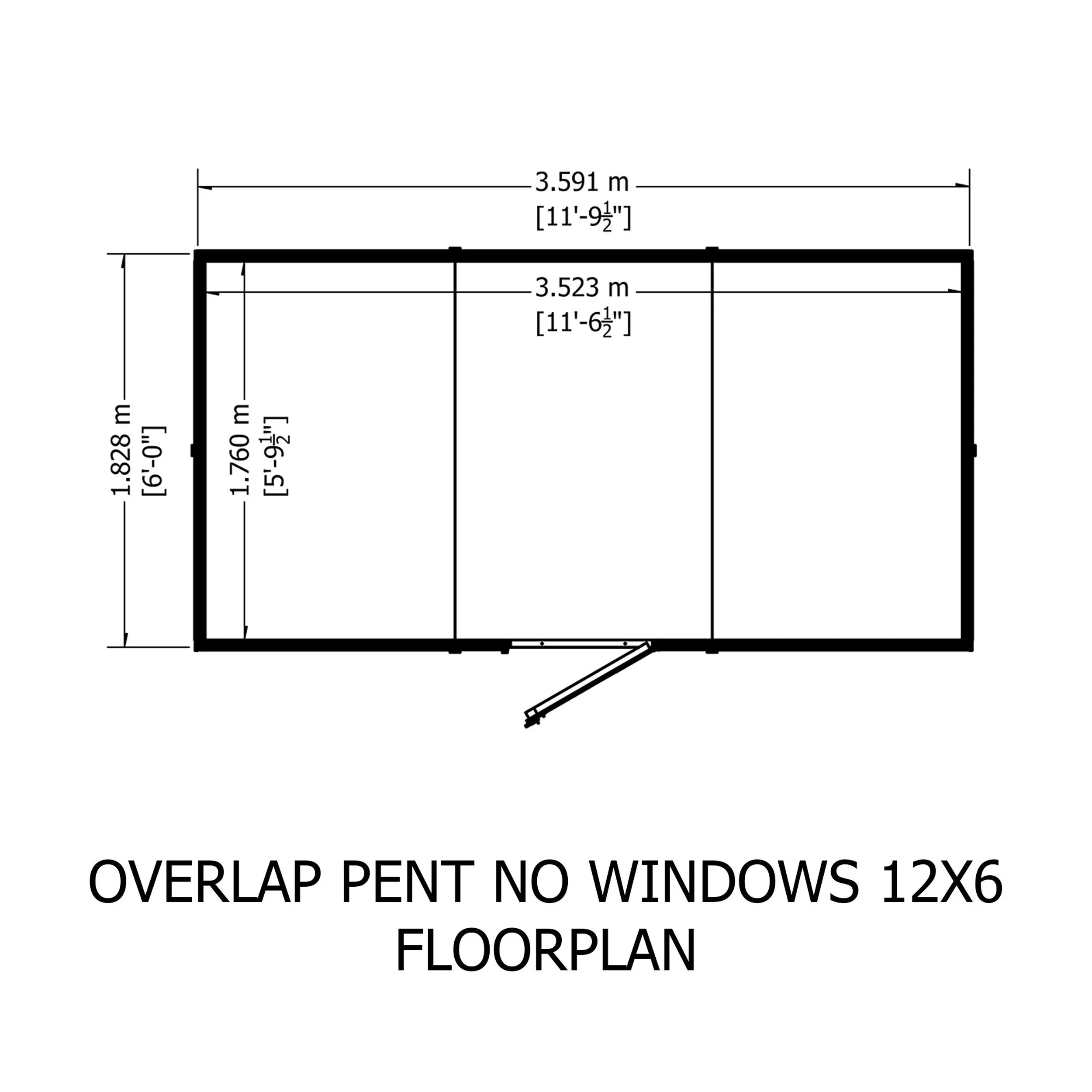 Garden Value 12 X 6 Overlap Pent Shed - Image 12
