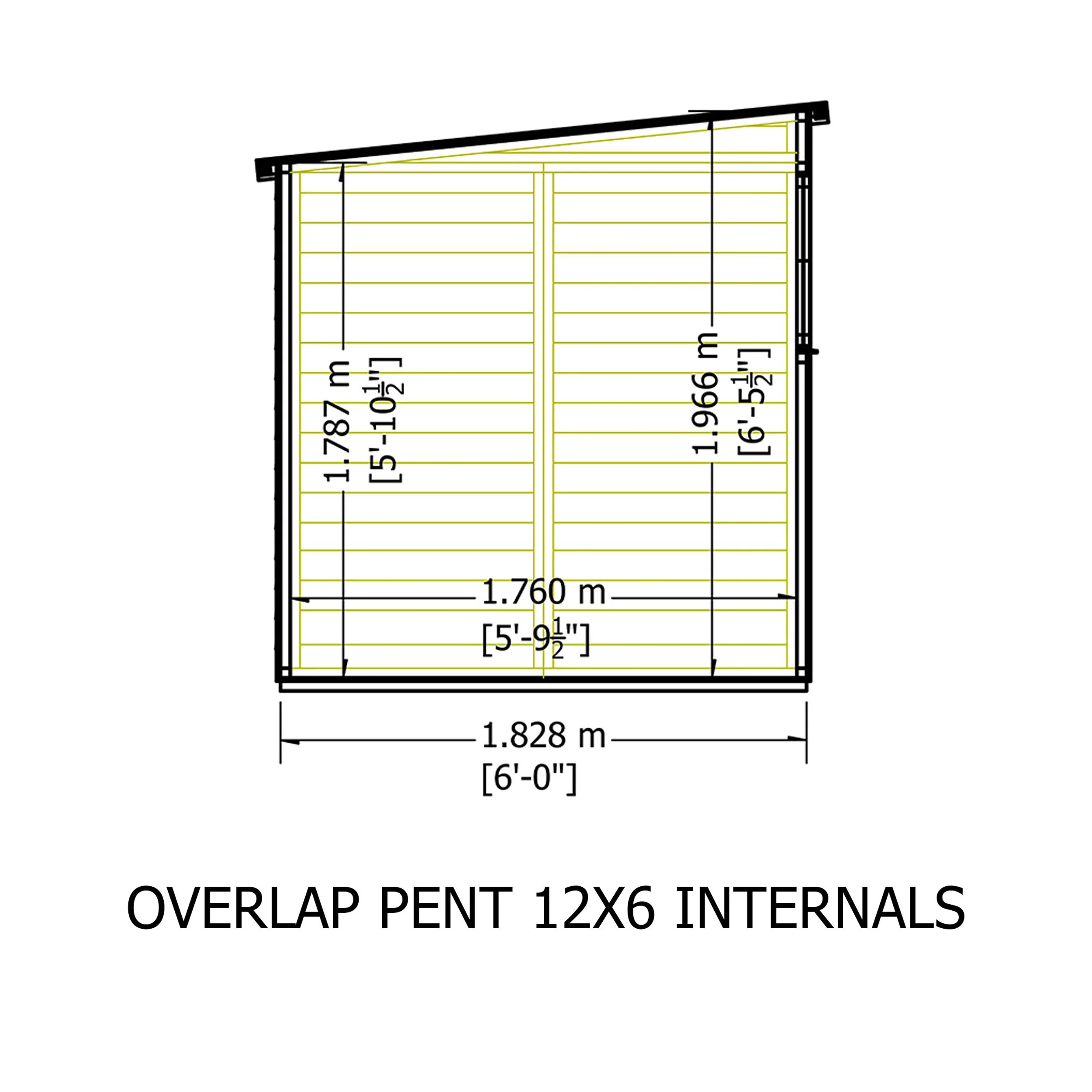 Garden Value 12 X 6 Overlap Pent Shed With Windows - Image 10