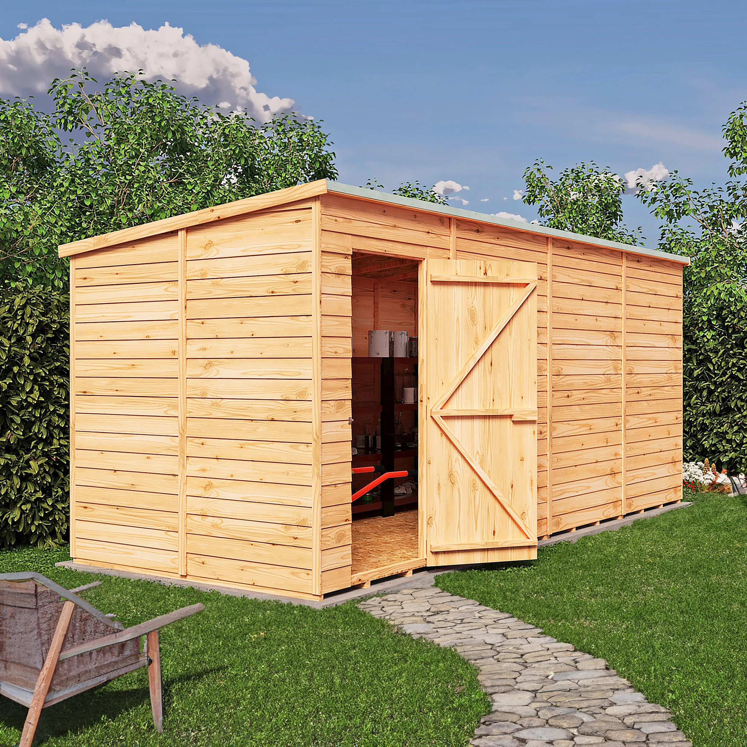 Garden Value 16 X 6 Overlap Pent Shed - Image 2