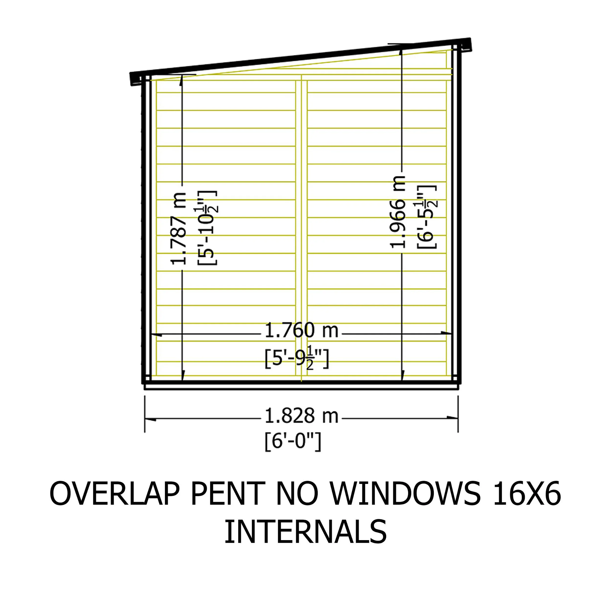 Garden Value 16 X 6 Overlap Pent Shed - Image 7