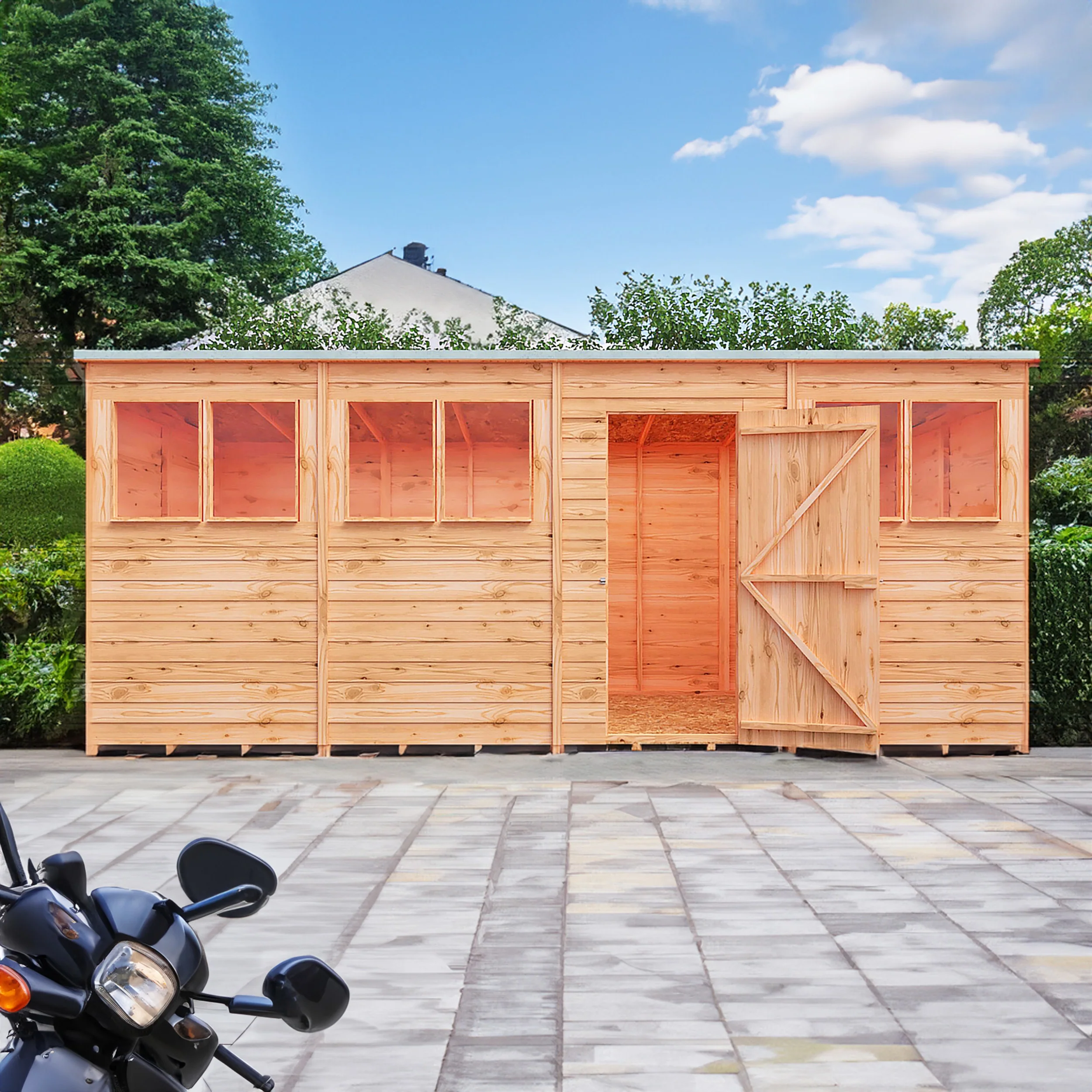 Garden Value 16 X 6 Overlap Pent Shed With Windows - Image 2