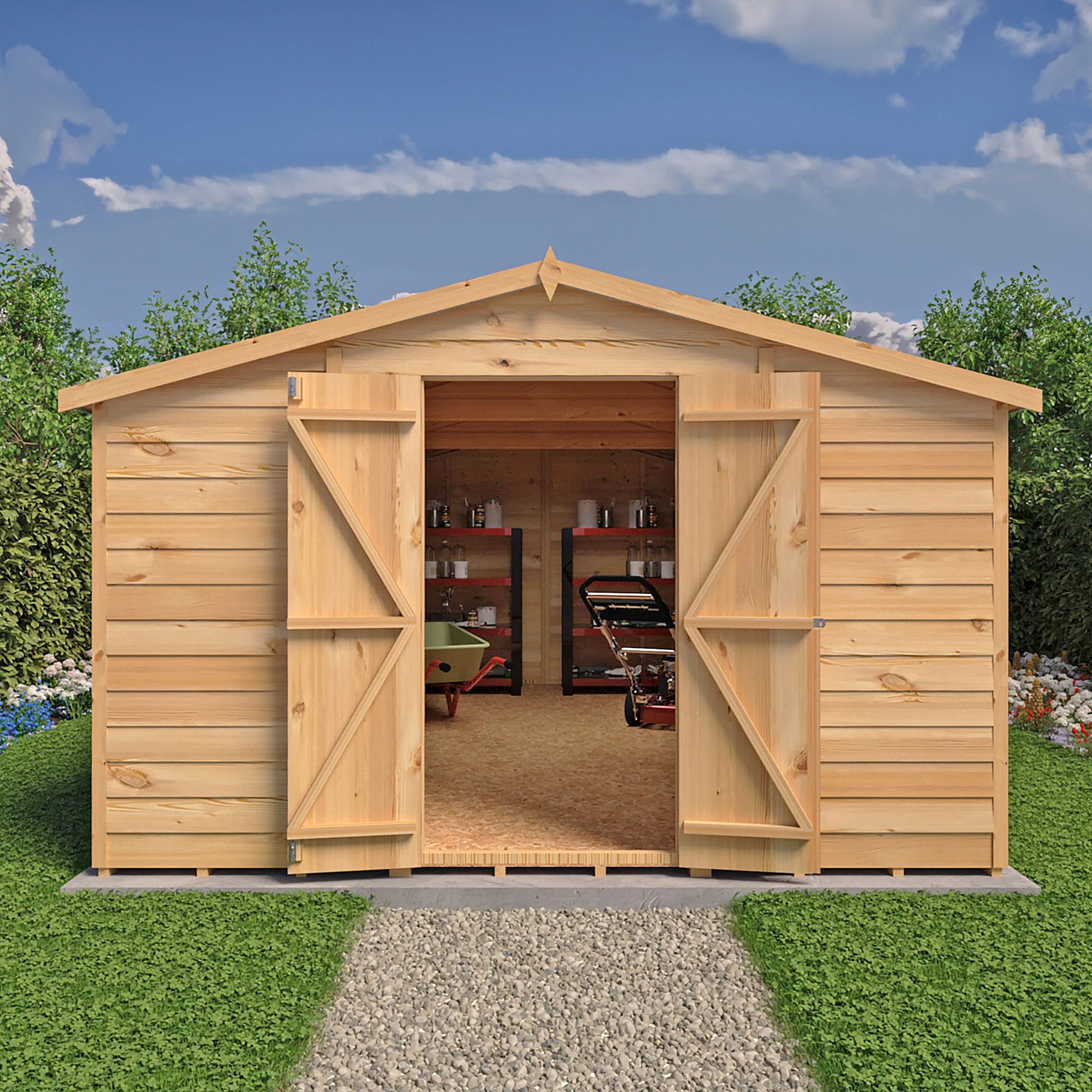Garden Value Overlap 10 X 15 Windowless Shed - Image 3