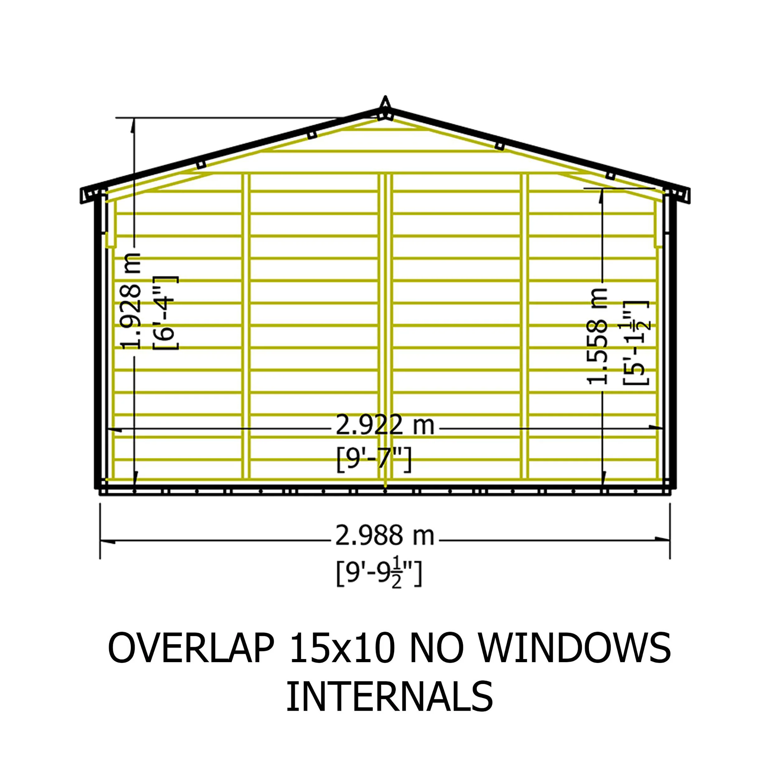 Garden Value Overlap 10 X 15 Windowless Shed - Image 9