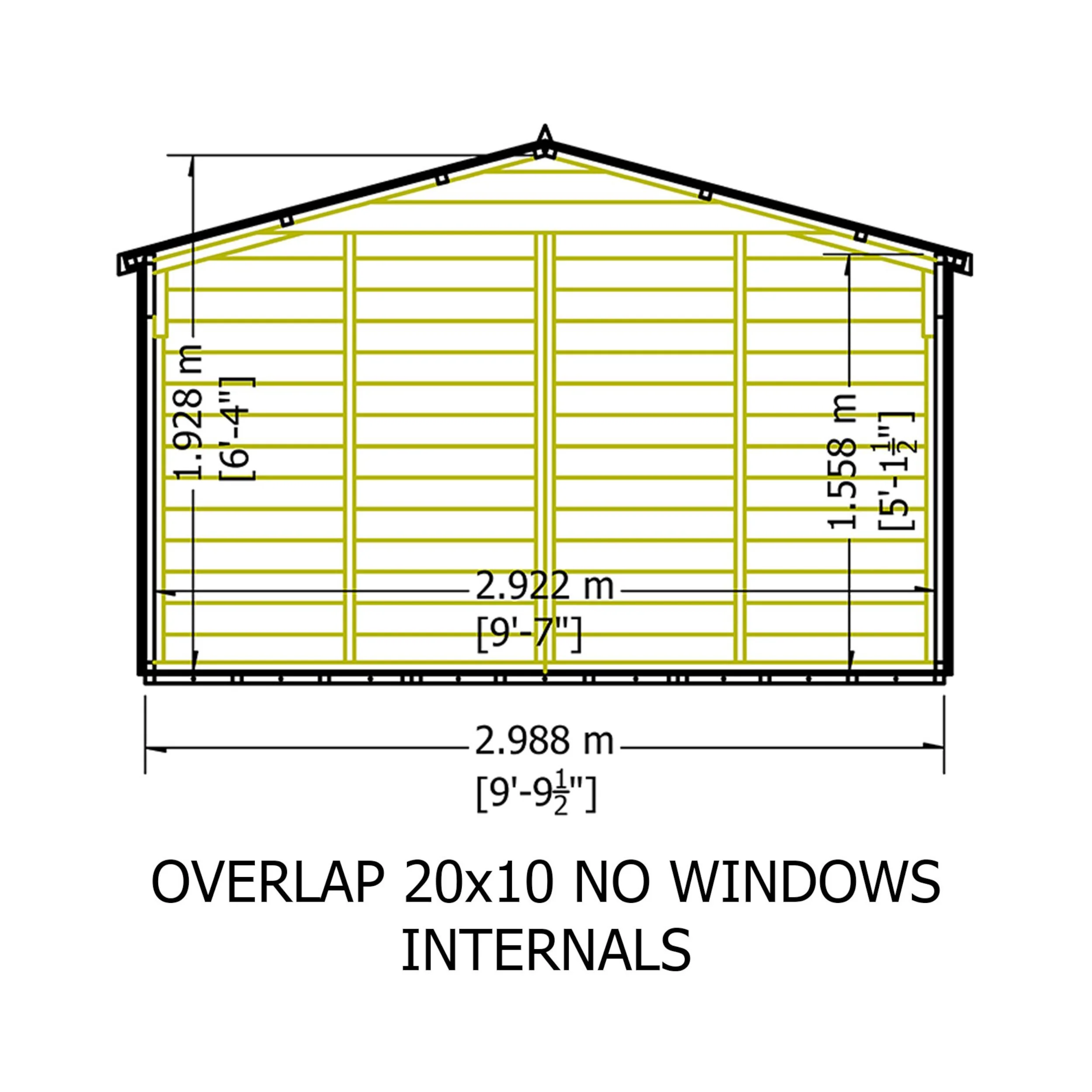 Garden Value Overlap 10 X 20 Windowless Apex Shed - Image 8