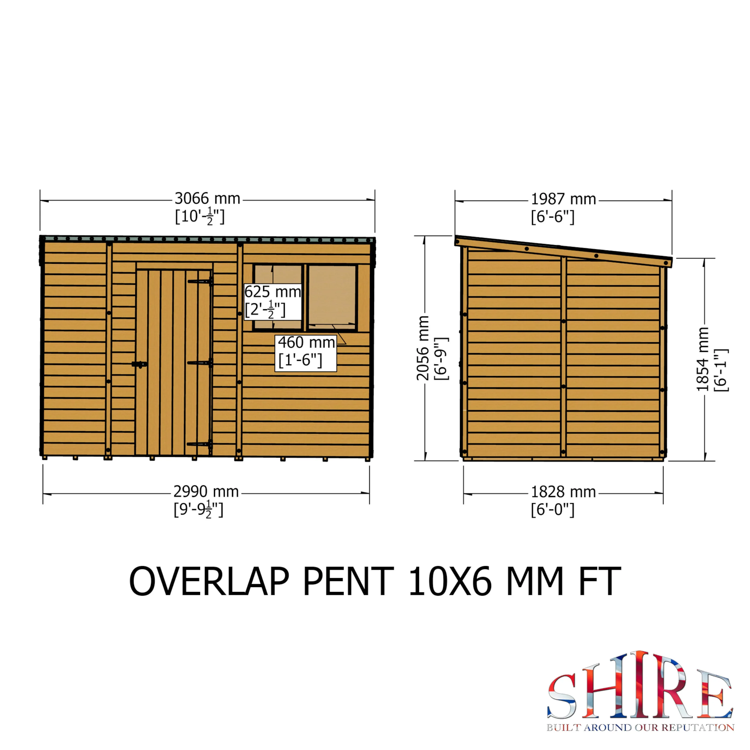 Garden Value Overlap 10 X 6 Pent Shed - Image 6