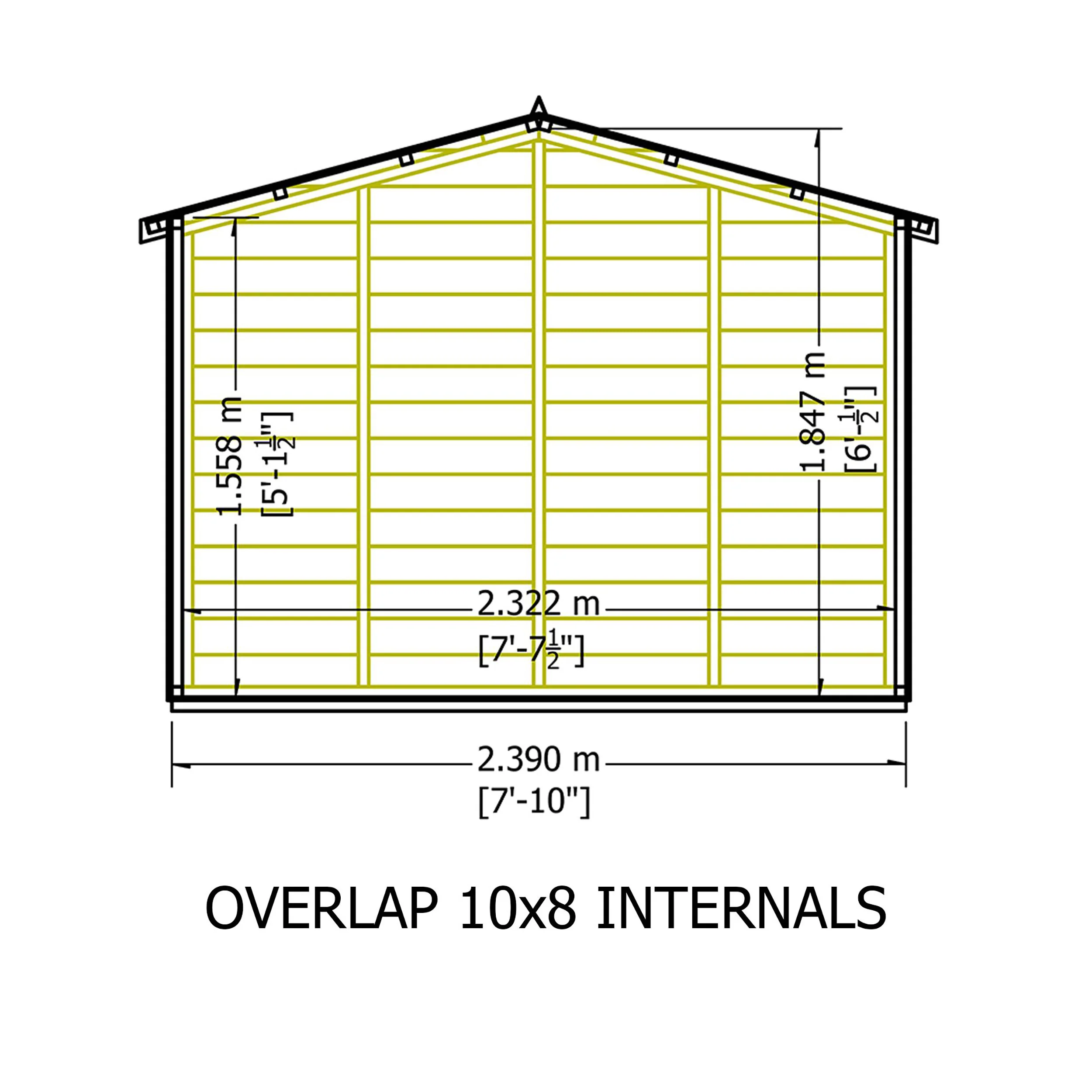 Garden Value Overlap 10 X 8 Apex Shed - Image 9